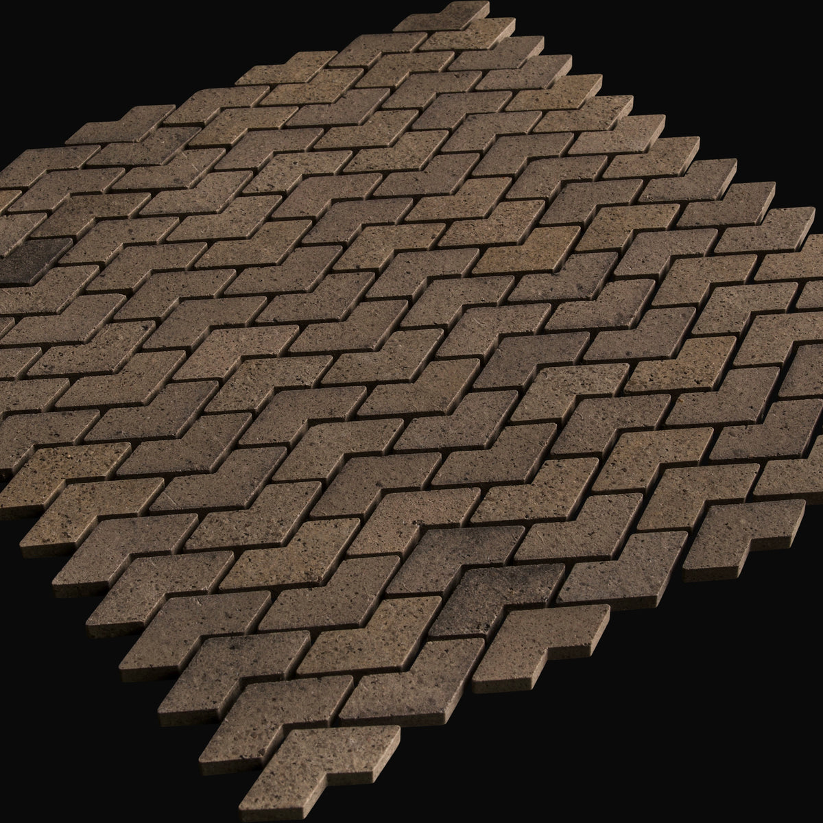 Aya Chevron Alternative Mount Japanese porcelain mosaic wall tile in Ash – Mittsu Japanese Tiles
