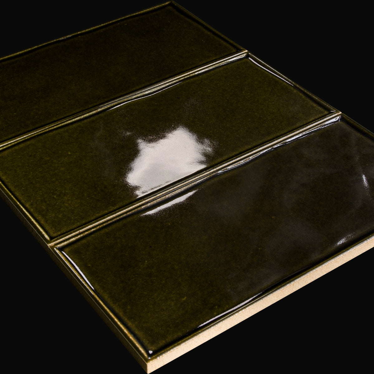 Namiki Japanese ceramic wall tile in Olive Ash – Mittsu Japanese Tiles