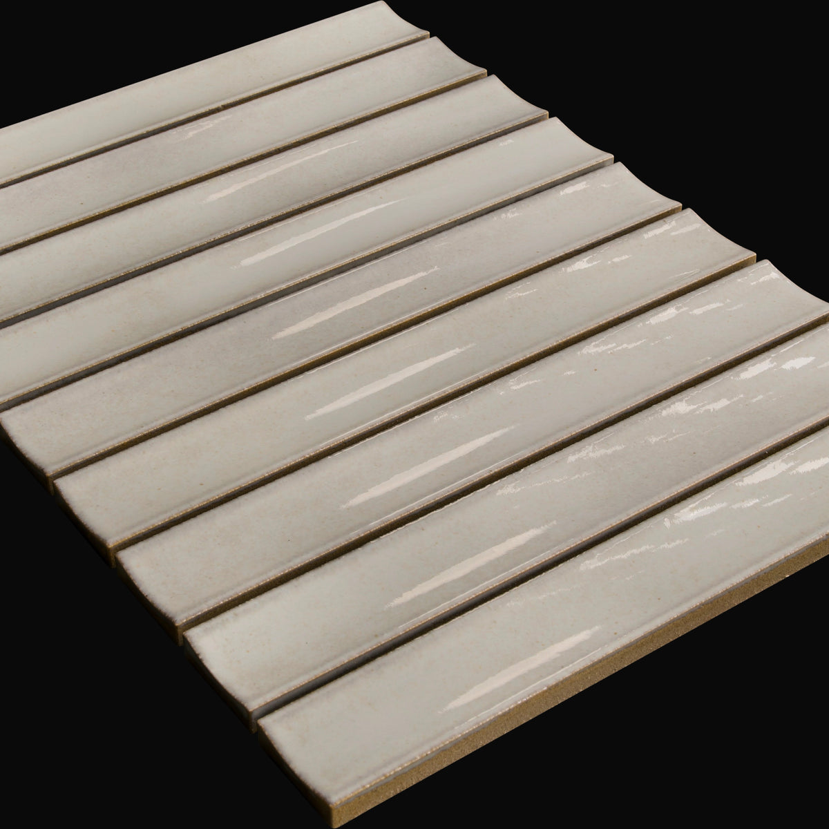 Sabi Concave Japanese porcelain wall tile in Dusty Pearl – Mittsu Japanese Tiles