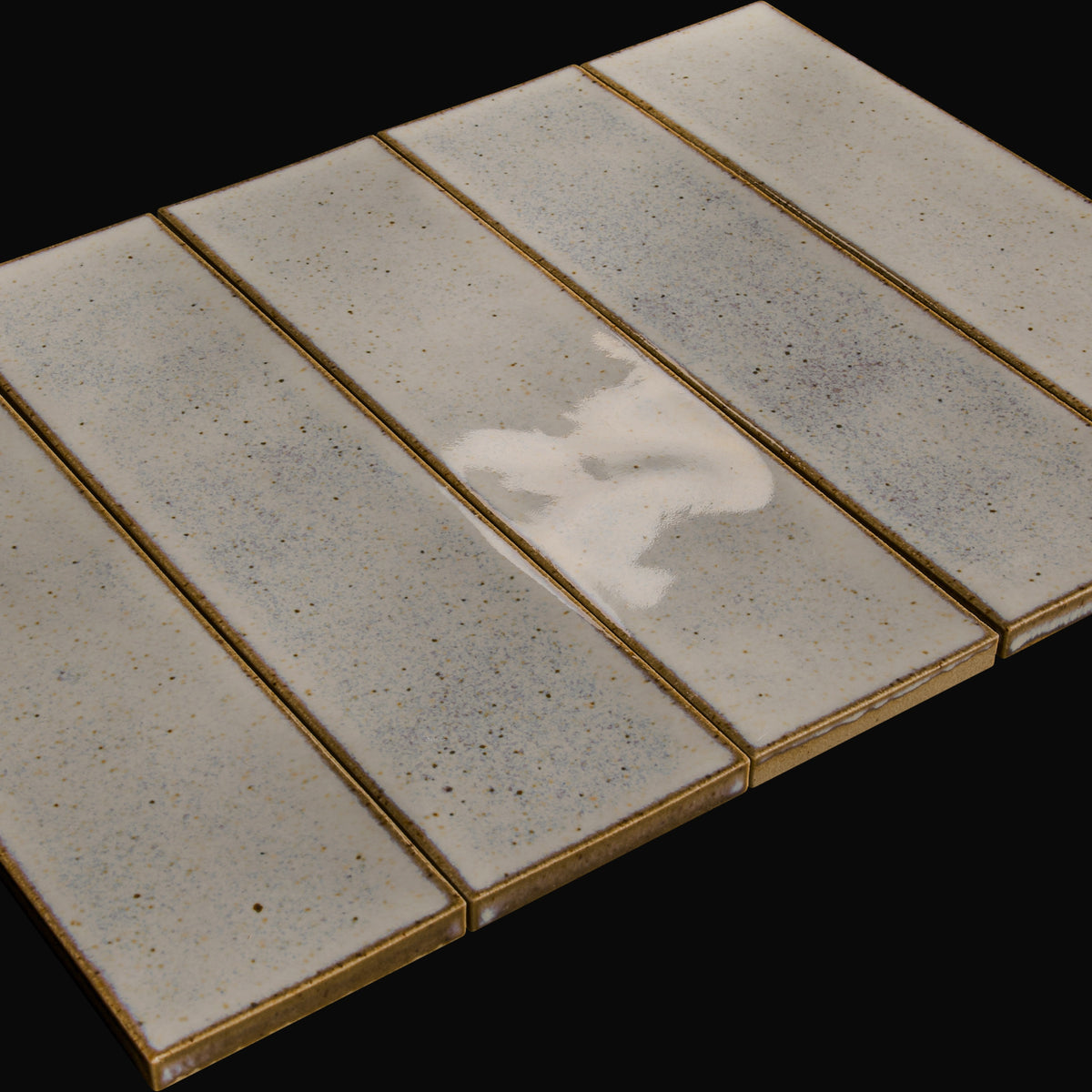 Yuki Panel 227 x 60 mm Japanese porcelain wall tile in Speckled White – Mittsu Japanese Tiles