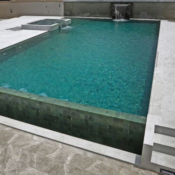Japanese ceramic wall tiles Balinese Green Sukabumi Sample in from Mittsu Japanese Tiles