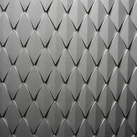 Japanese ceramic wall tiles Hishigata Sample in White from Mittsu Japanese Tiles