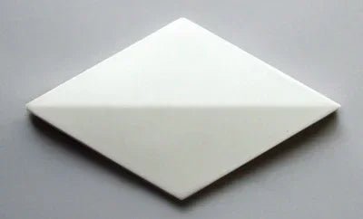 Japanese ceramic wall tiles Hishigata Sample in White from Mittsu Japanese Tiles