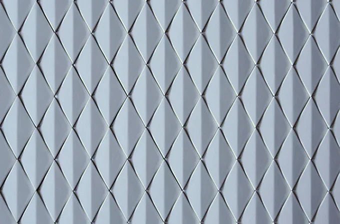 Japanese ceramic wall tiles Hishigata Sample in White from Mittsu Japanese Tiles