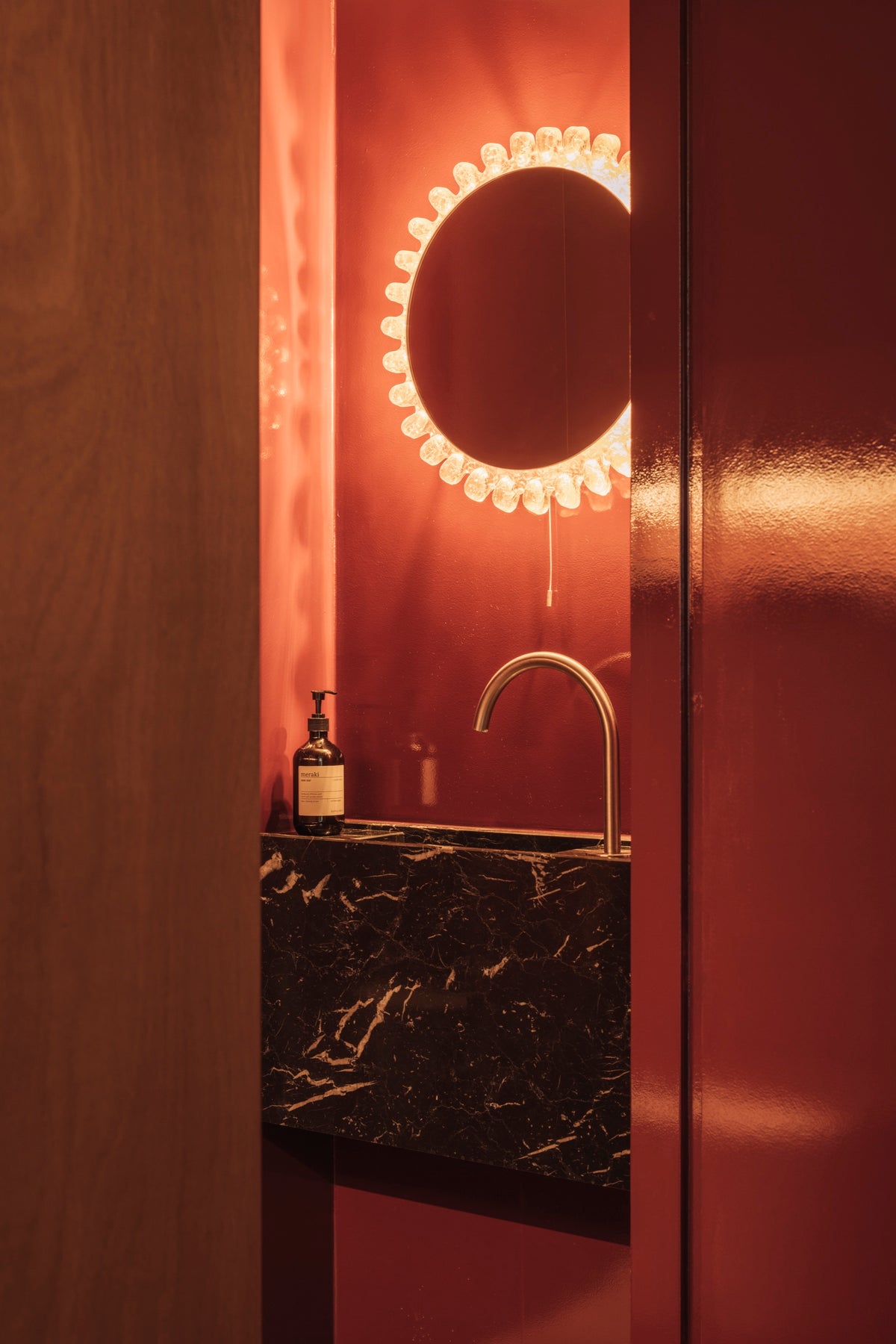 Kaji Border Burnt Russet wall tiles in the private penthouse bathroom