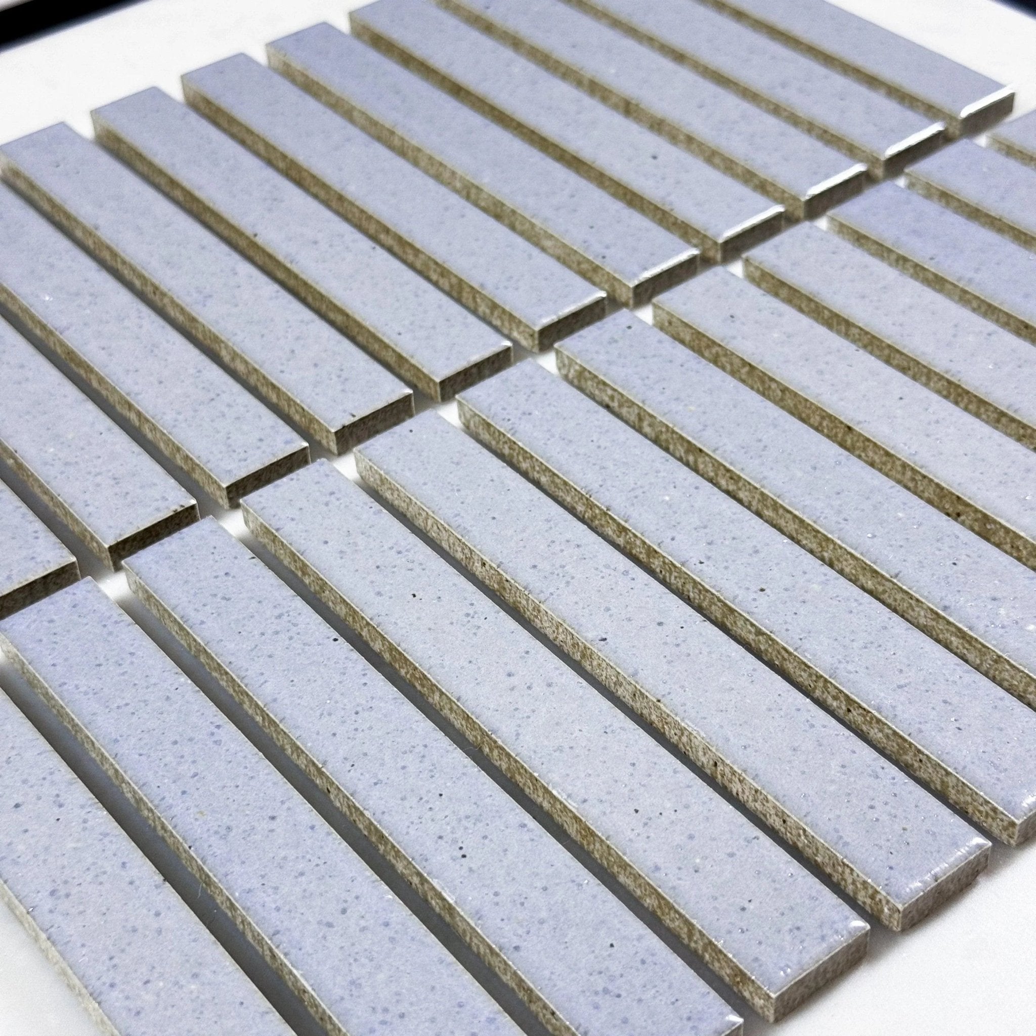 Japanese ceramic wall tiles Kaji Border in Dove Grey from Mittsu Japanese Tiles