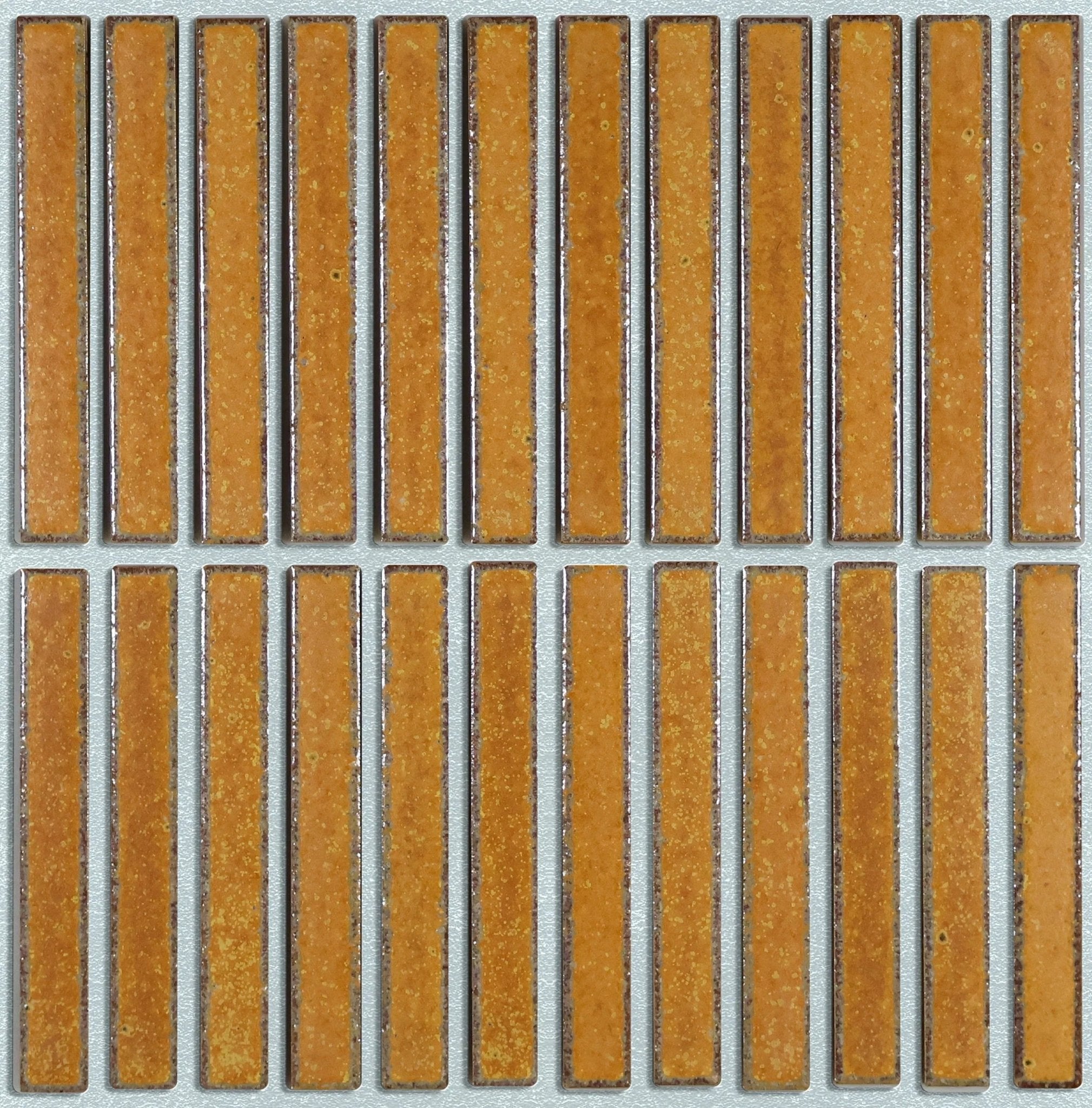 Japanese ceramic wall tiles Kaji Border in Mustard from Mittsu Japanese Tiles