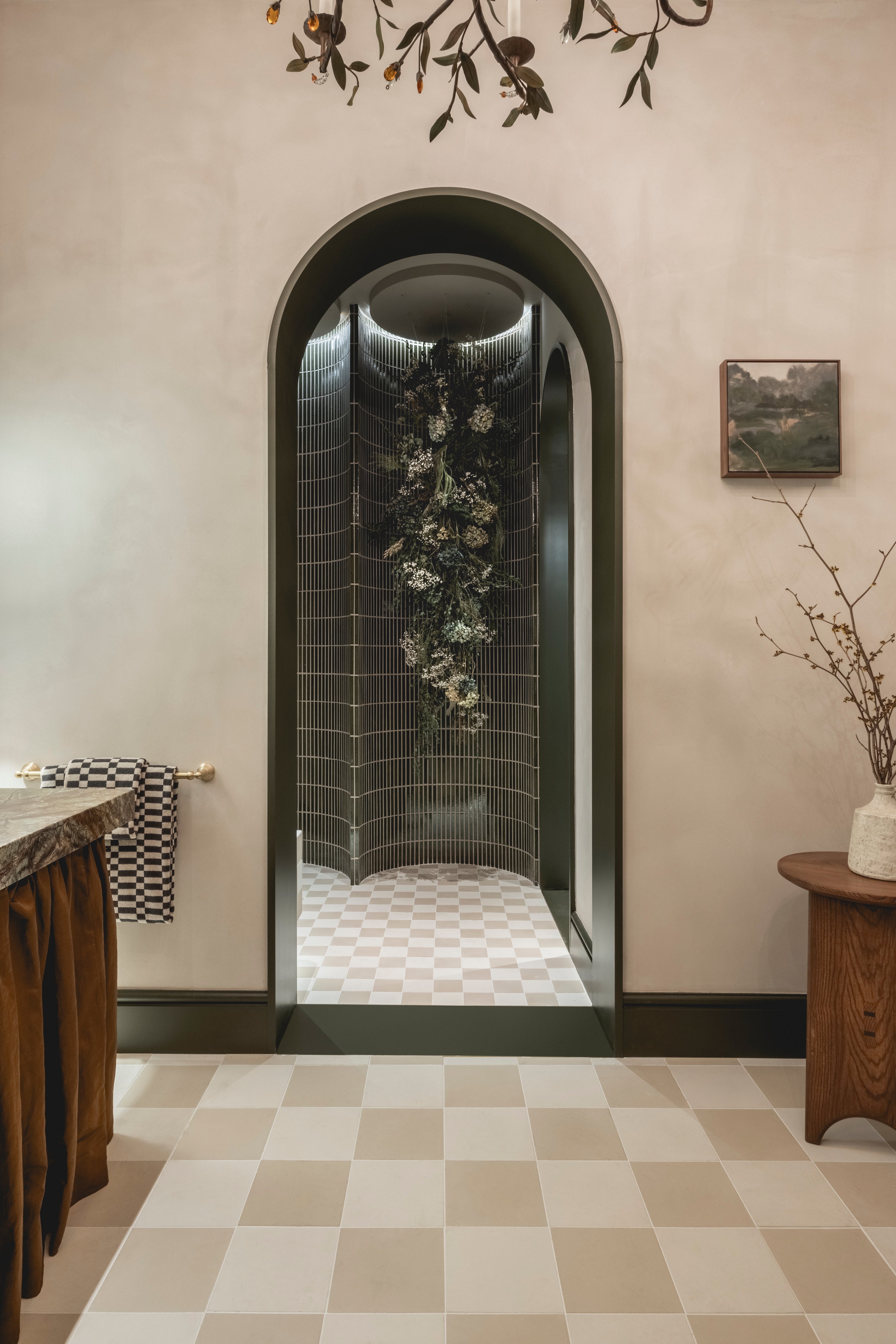 WOW House bathroom entrance and tiled floor