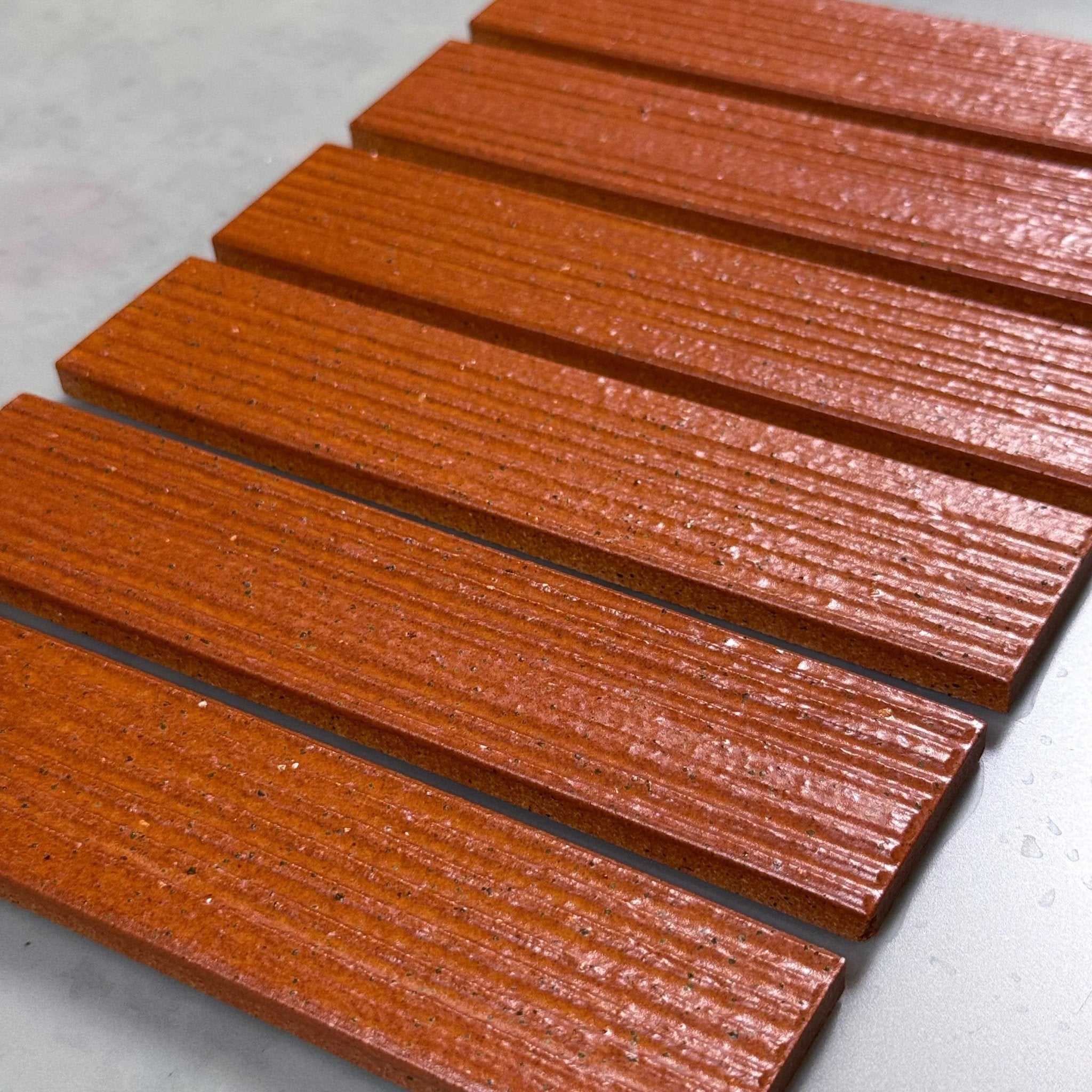 Japanese ceramic wall tiles Kaji Juhi in Tangerine from Mittsu Japanese Tiles