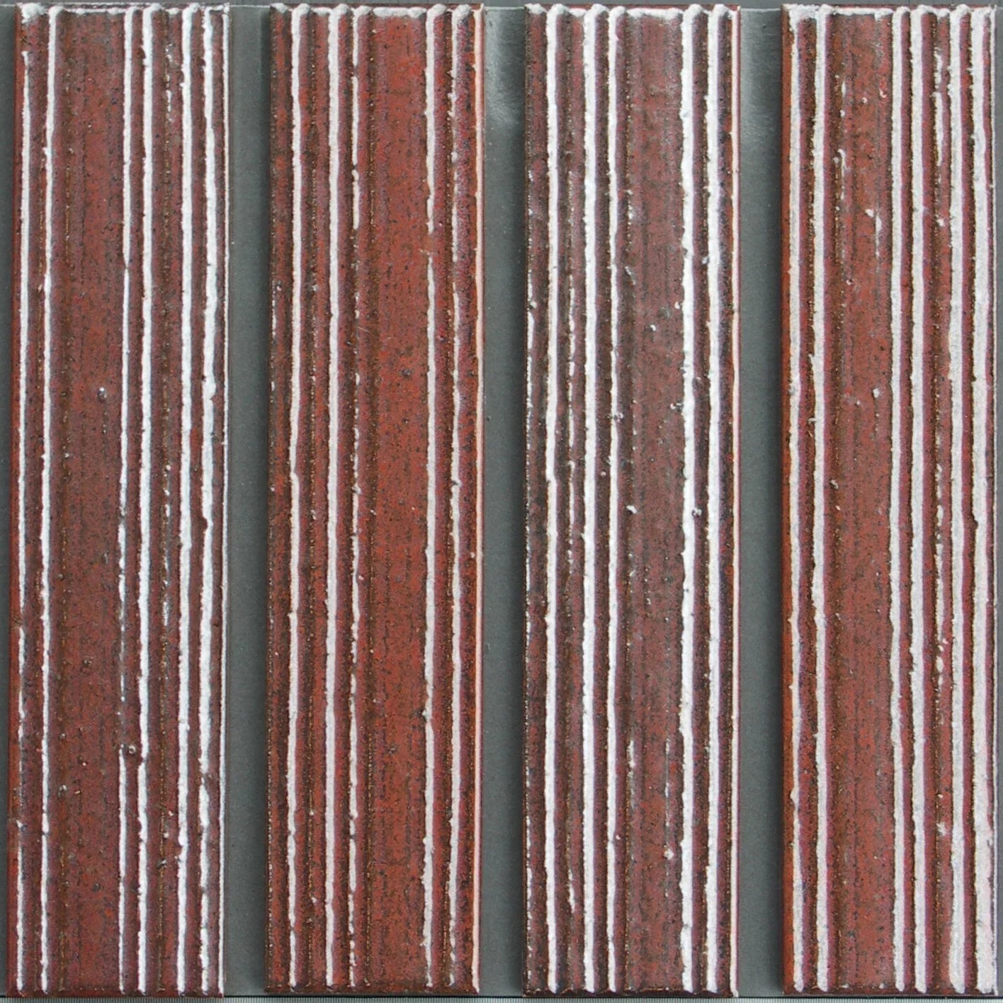 Japanese ceramic wall tiles Kaji Juhi Sample in Vintage Red from Mittsu Japanese Tiles