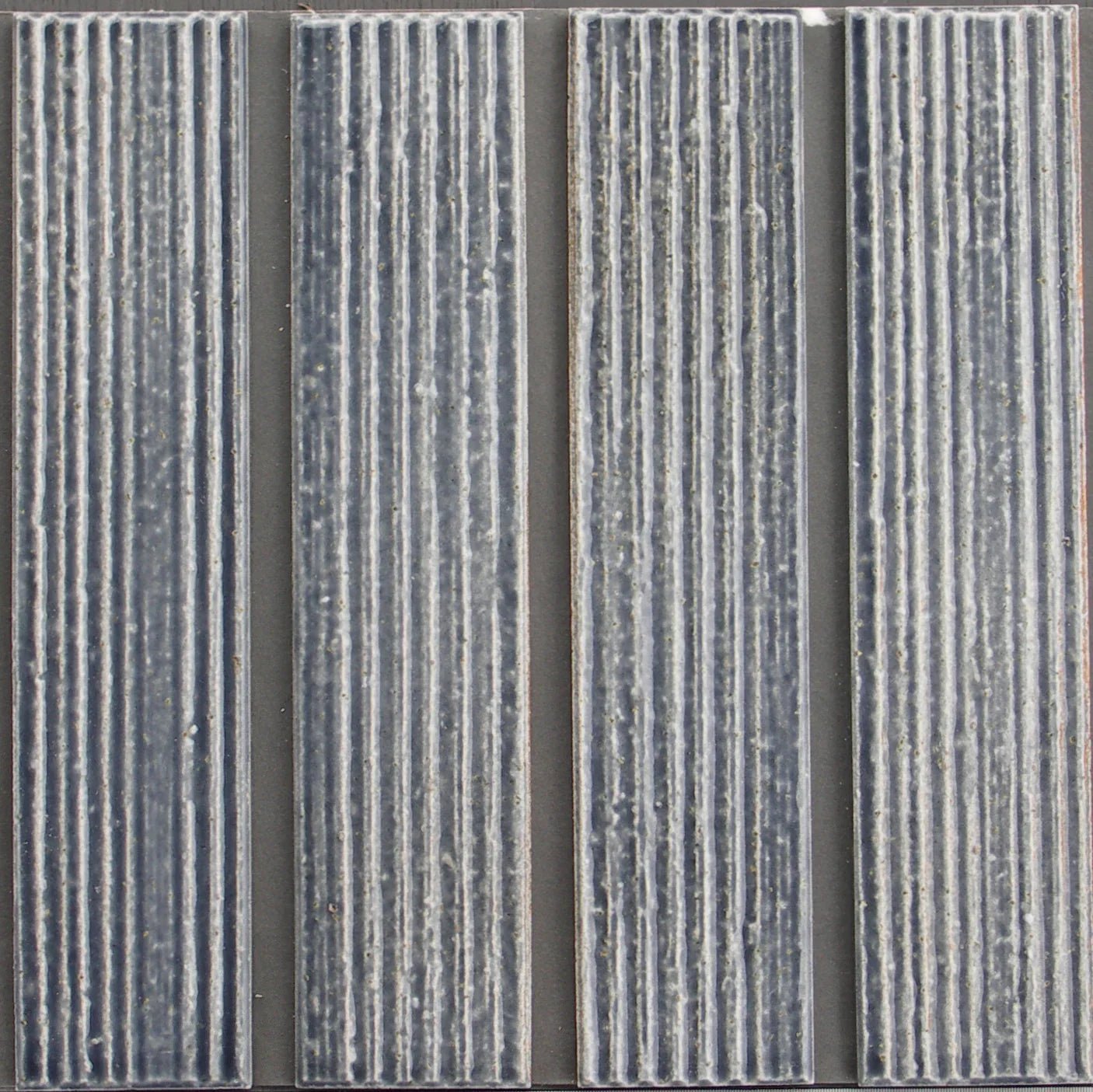 Japanese ceramic wall tiles Kaji Juhi Sample in Crystal Grey from Mittsu Japanese Tiles