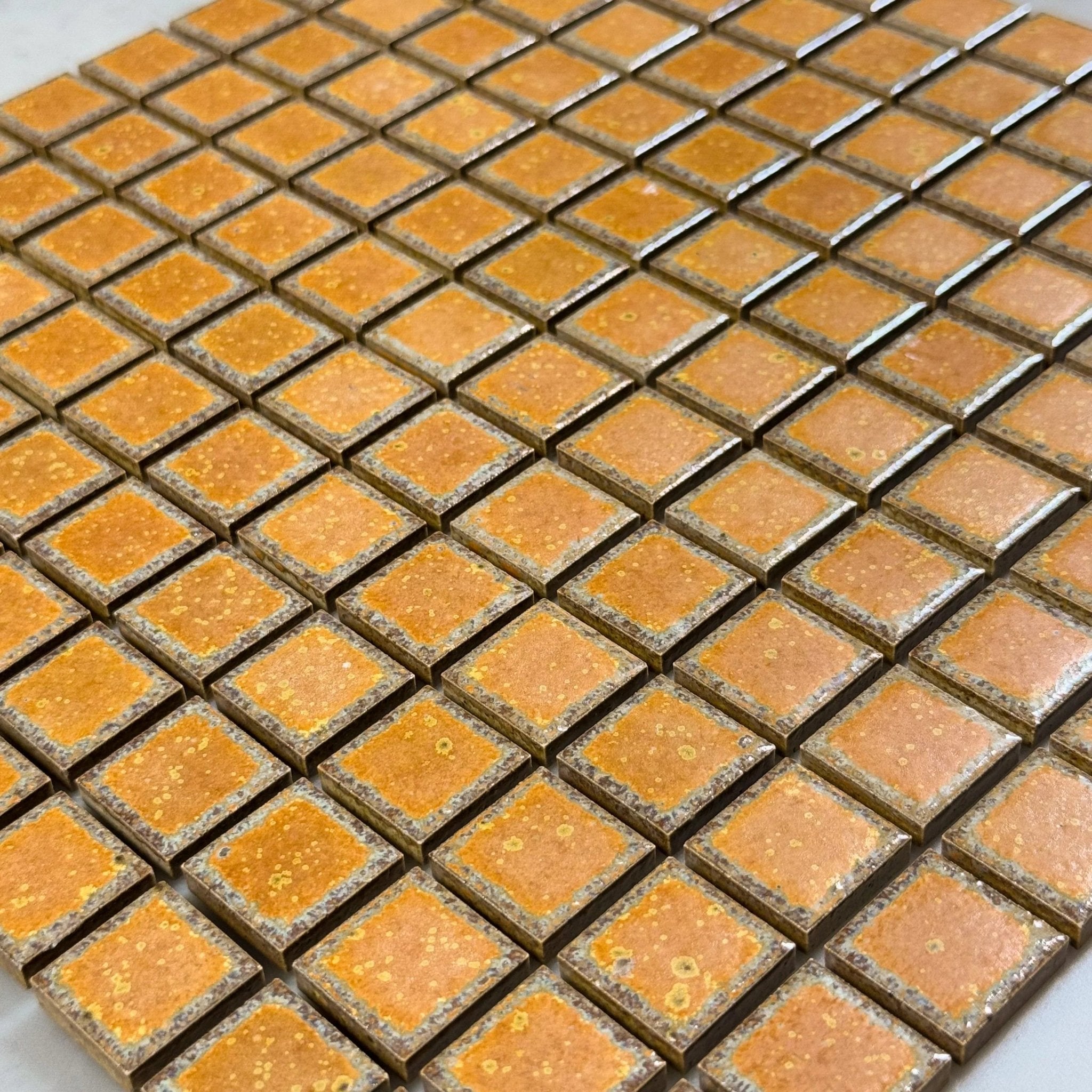 Japanese ceramic wall tiles Kaji Ko in Autumn Leaves from Mittsu Japanese Tiles