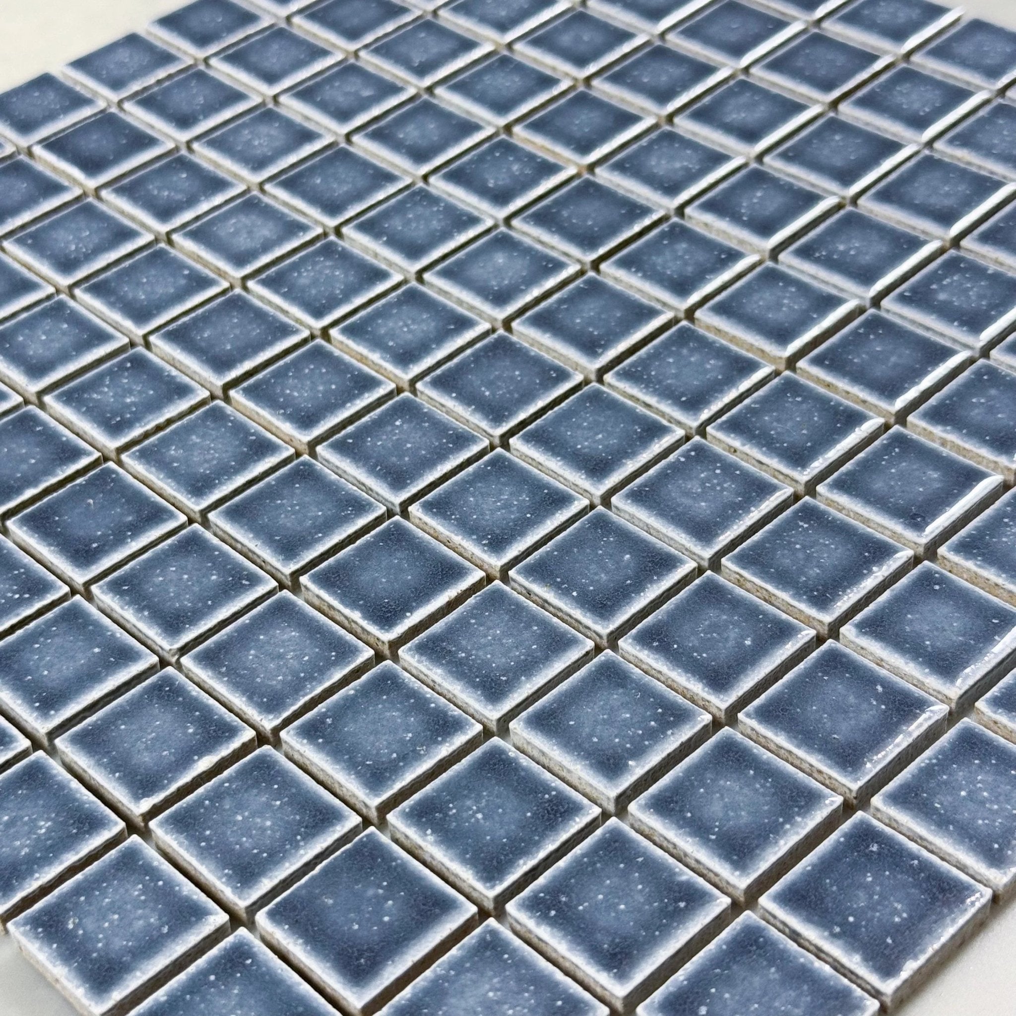 Japanese ceramic wall tiles Kaji Ko in Crystal Grey from Mittsu Japanese Tiles