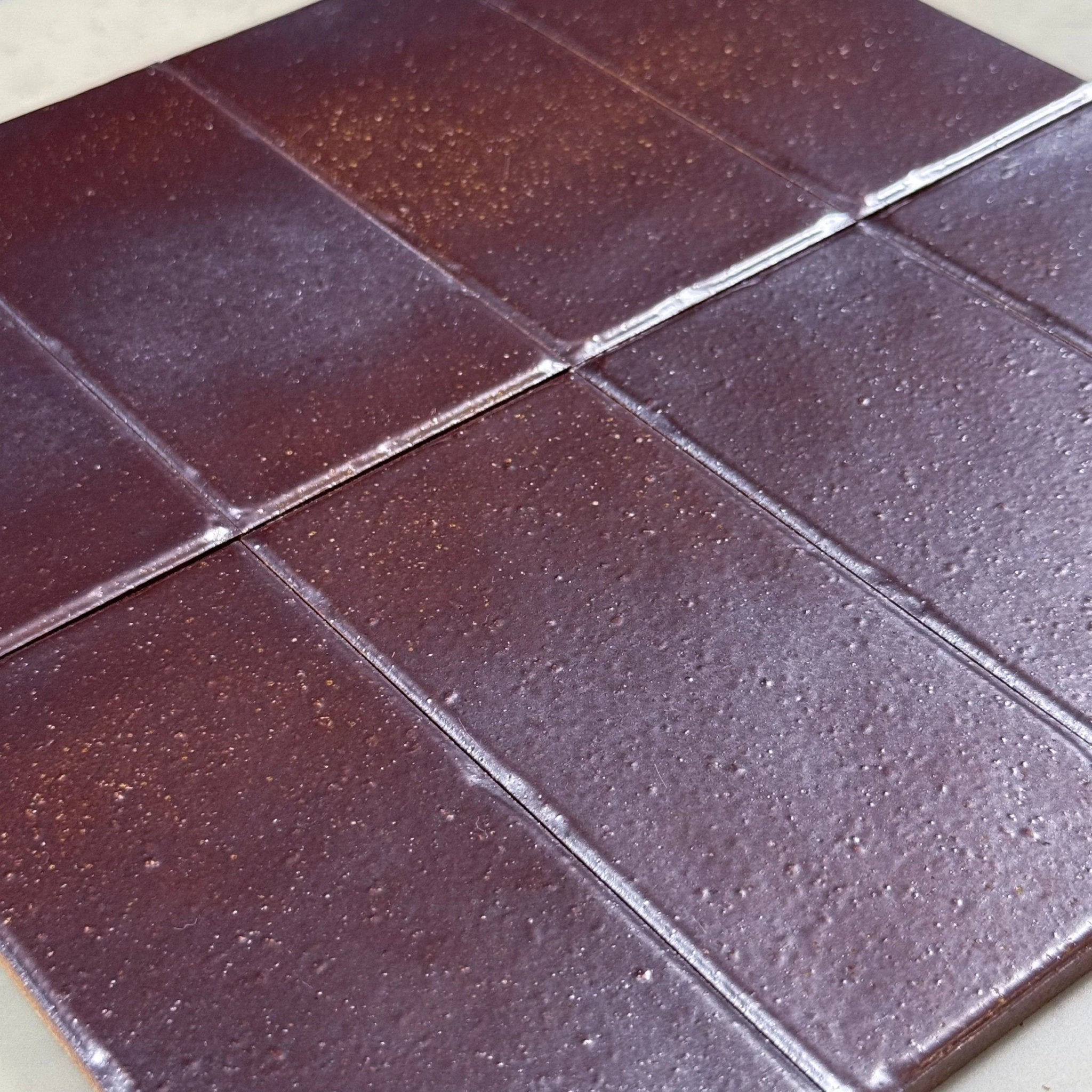 Japanese ceramic wall tiles Kaji Kukei in Raw Steel from Mittsu Japanese Tiles