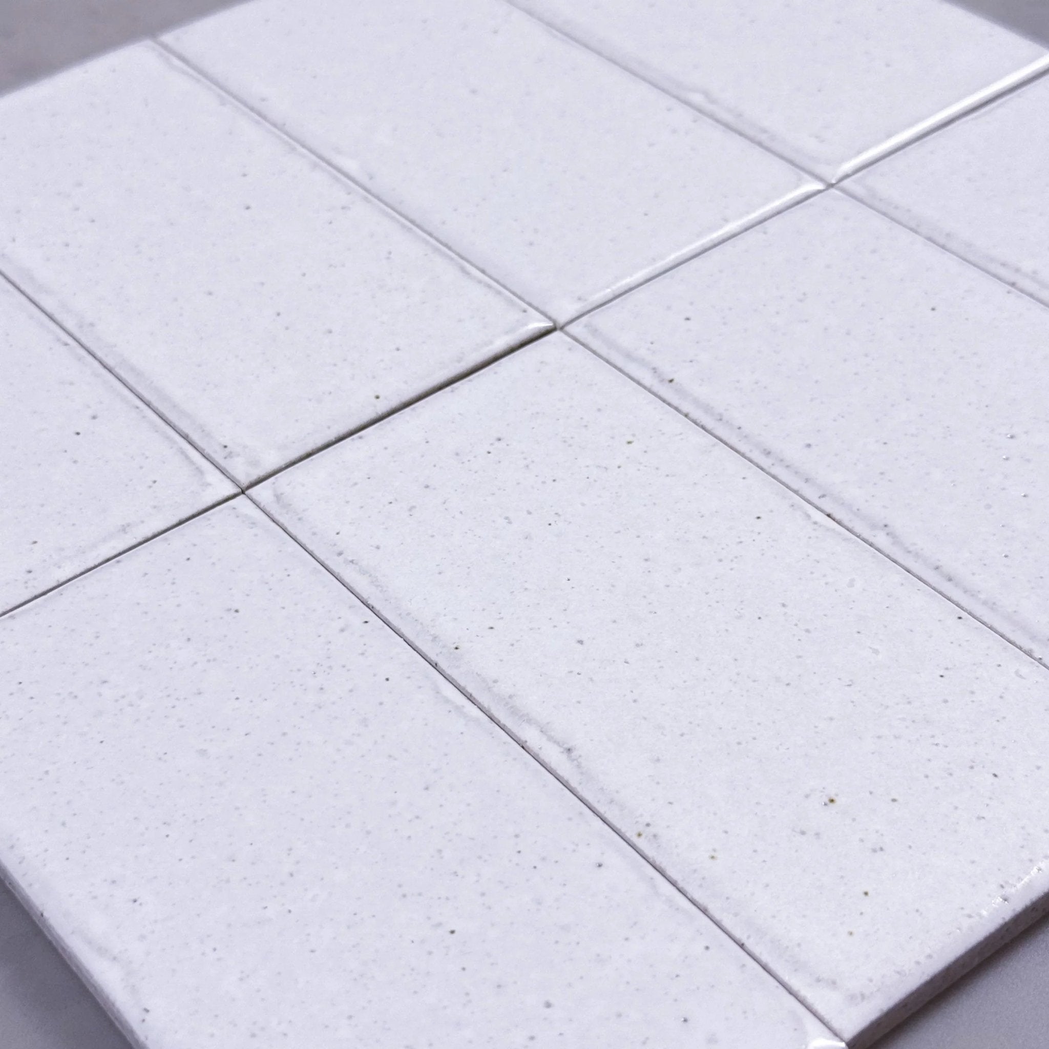 Japanese ceramic wall tiles Kaji Kukei in Powder White from Mittsu Japanese Tiles