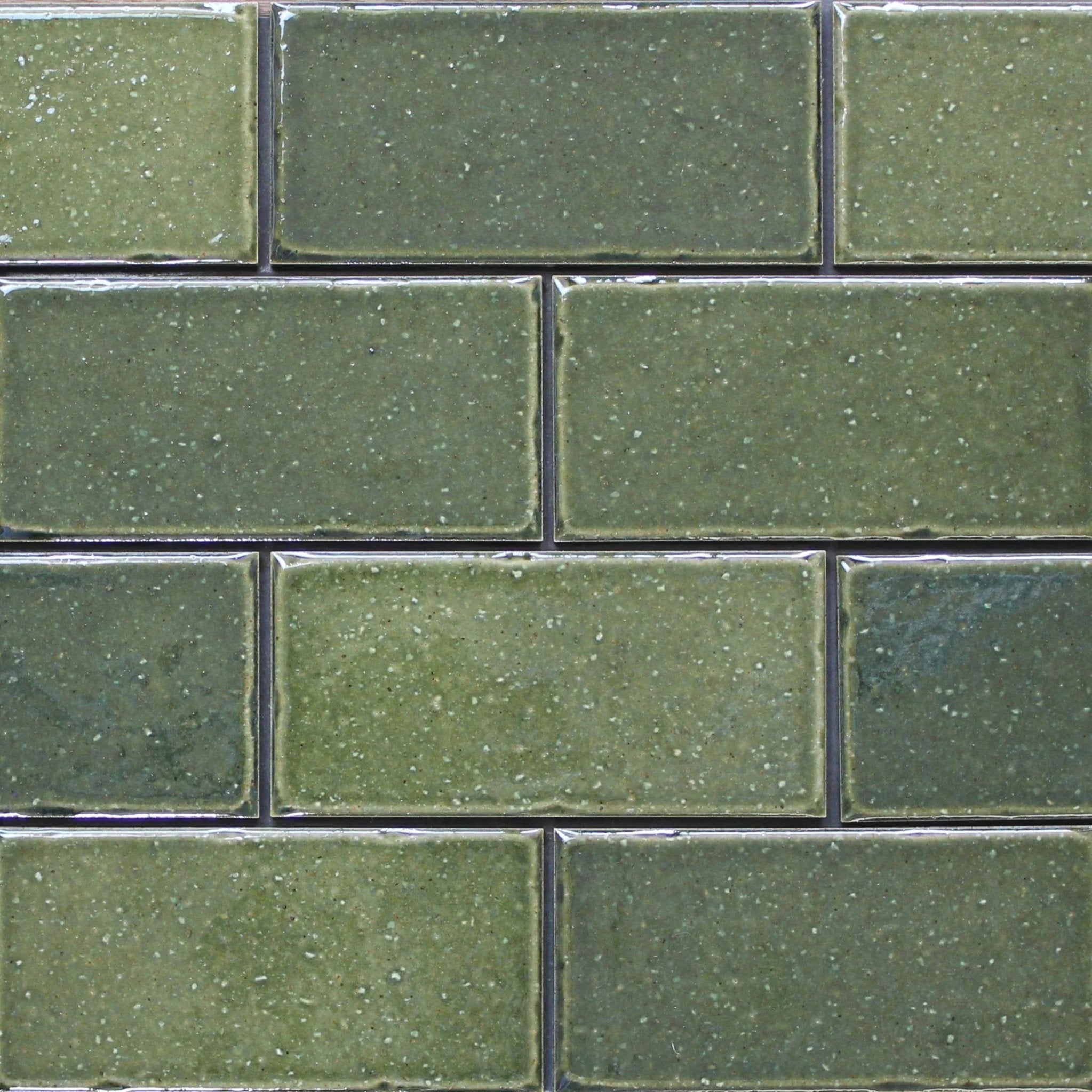 Japanese ceramic wall tiles Kaji Kukei Sample in Vintage Green from Mittsu Japanese Tiles