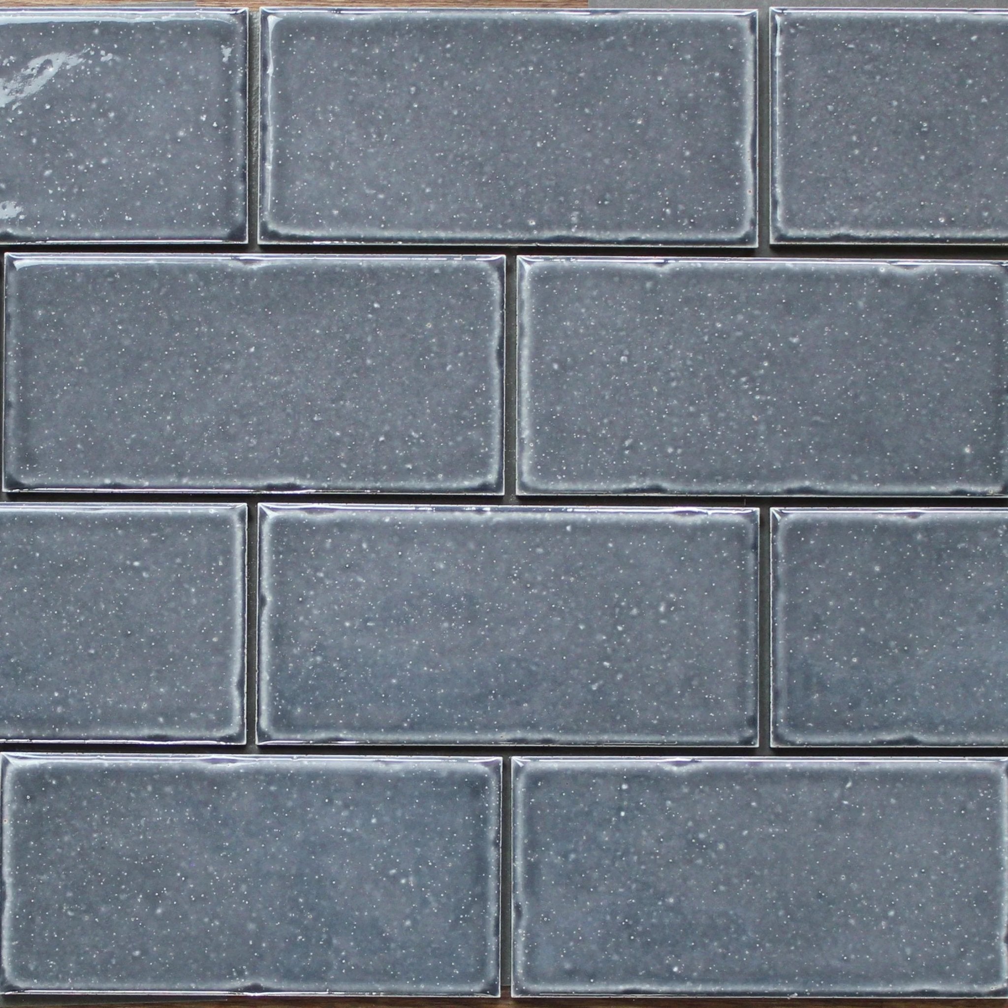 Japanese ceramic wall tiles Kaji Kukei Sample in Crystal Grey from Mittsu Japanese Tiles