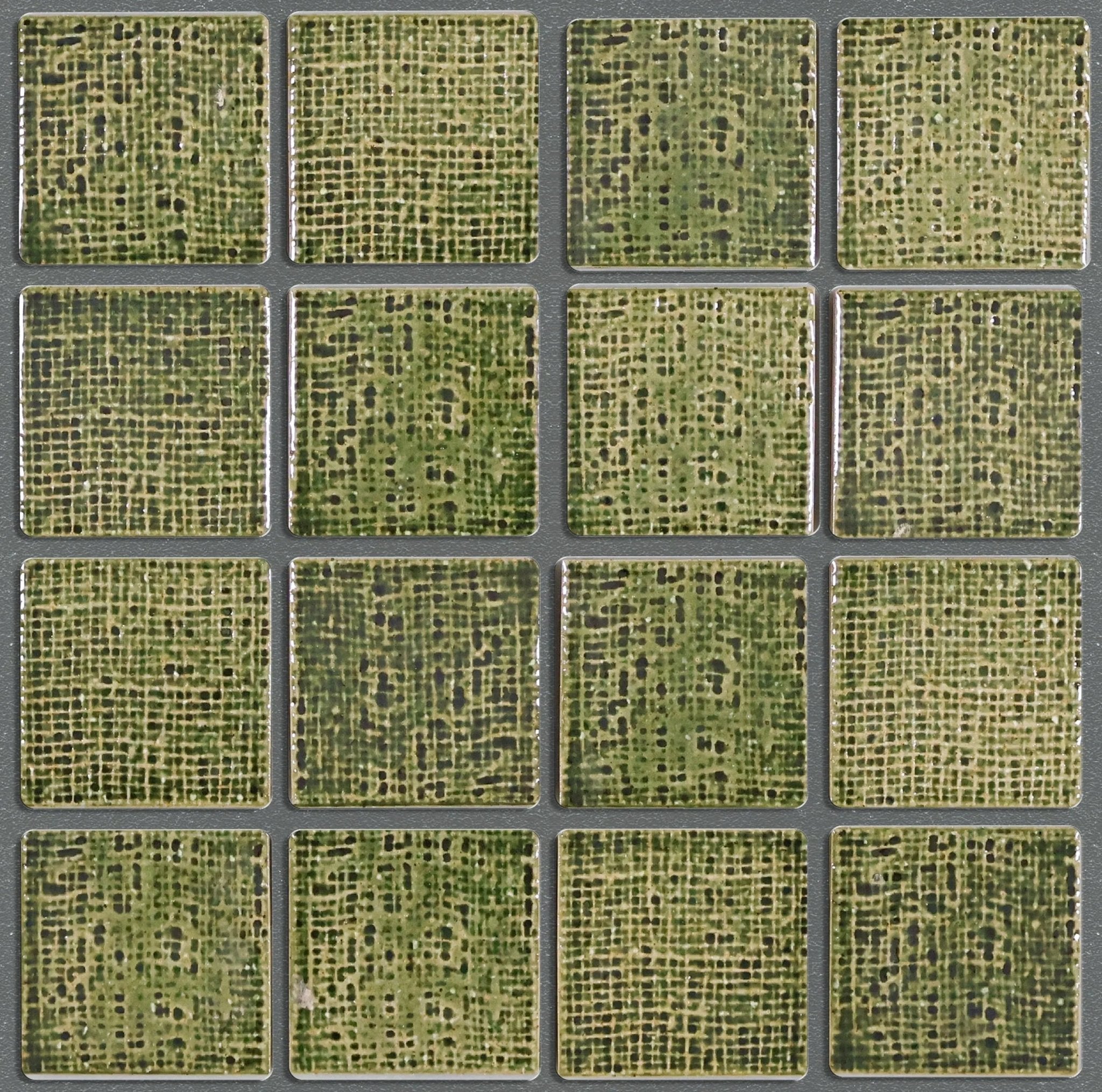 Japanese ceramic wall tiles Kaji Oki in Rifle Green from Mittsu Japanese Tiles