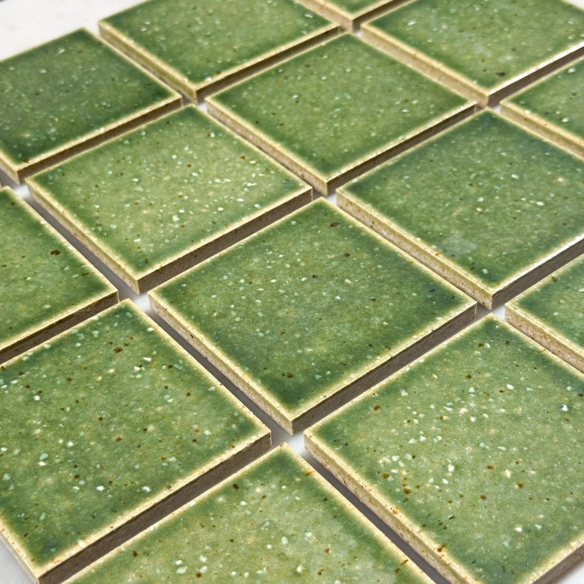 Japanese ceramic wall tiles Kaji Oki in Rifle Green from Mittsu Japanese Tiles