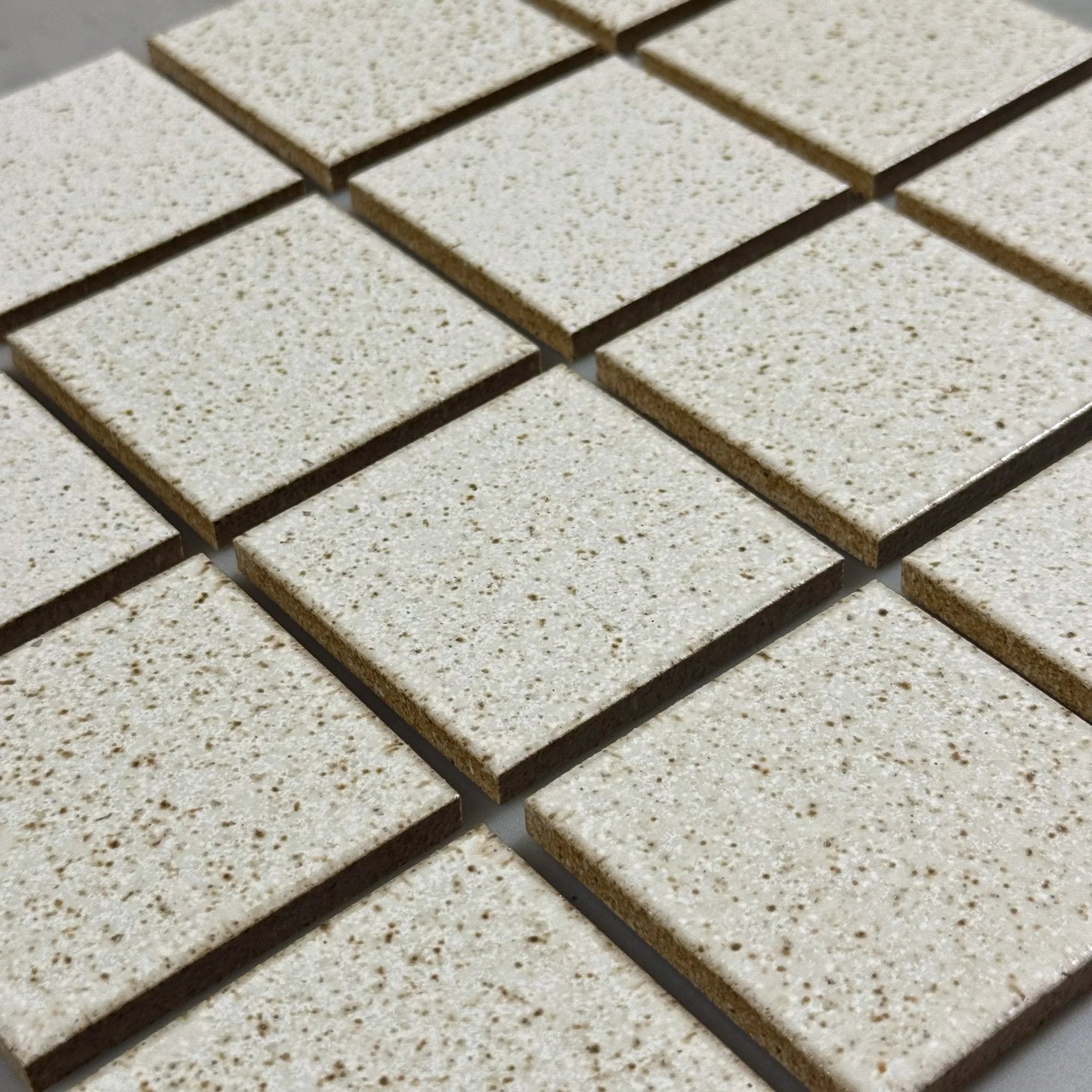 Japanese ceramic wall tiles Kaji Oki in Speckled Cream from Mittsu Japanese Tiles
