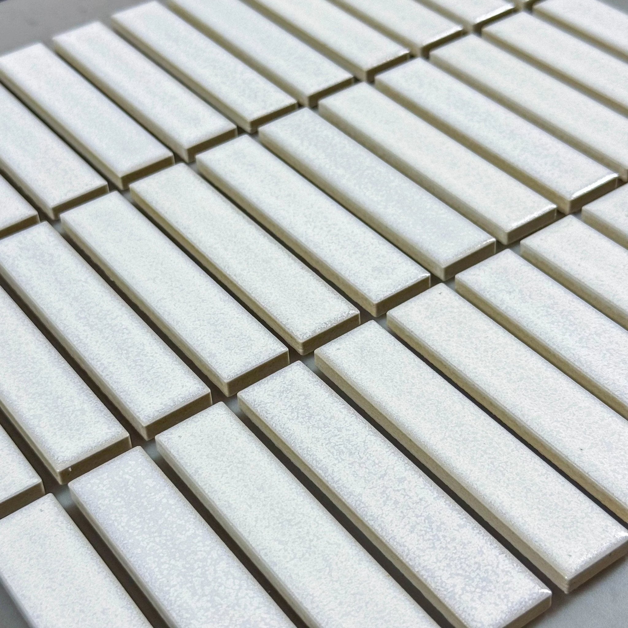 Japanese ceramic wall tiles Kogarana Sample in Nordic White from Mittsu Japanese Tiles
