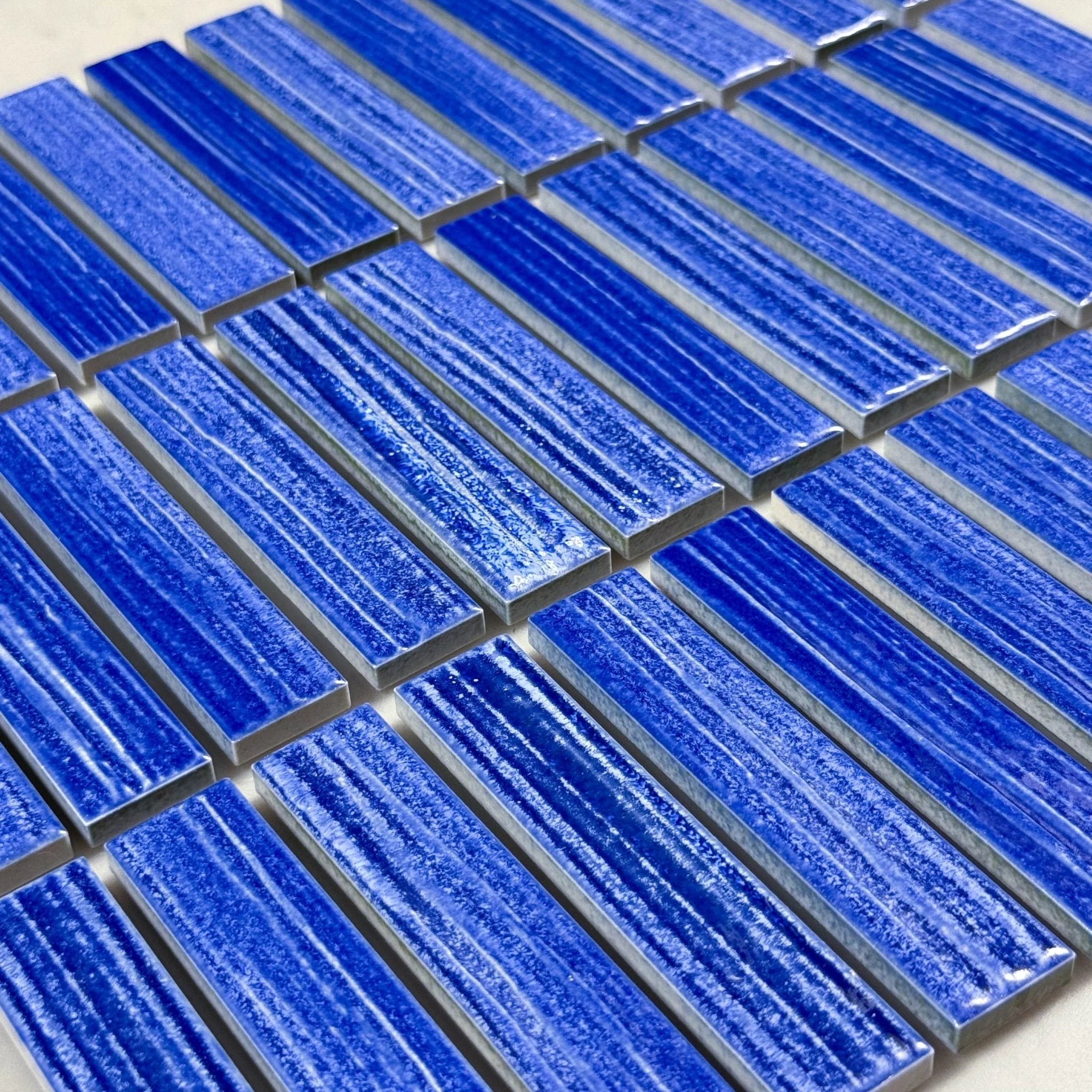 Japanese ceramic wall tiles Kogarana Sample in Ocean Simmer from Mittsu Japanese Tiles