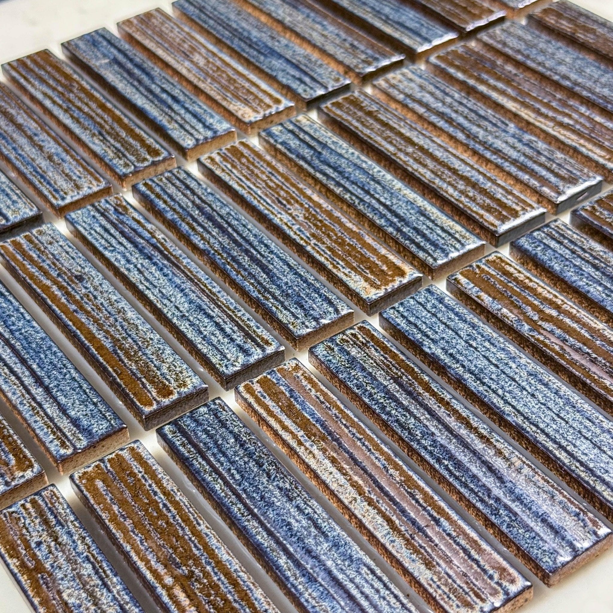 Japanese ceramic wall tiles Kogarana Sample in Storm from Mittsu Japanese Tiles