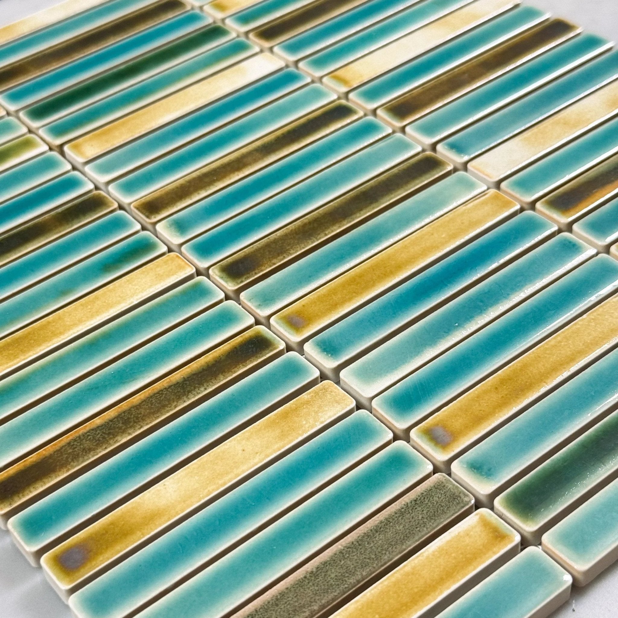 Japanese ceramic wall tiles Kujaku in Kinko from Mittsu Japanese Tiles