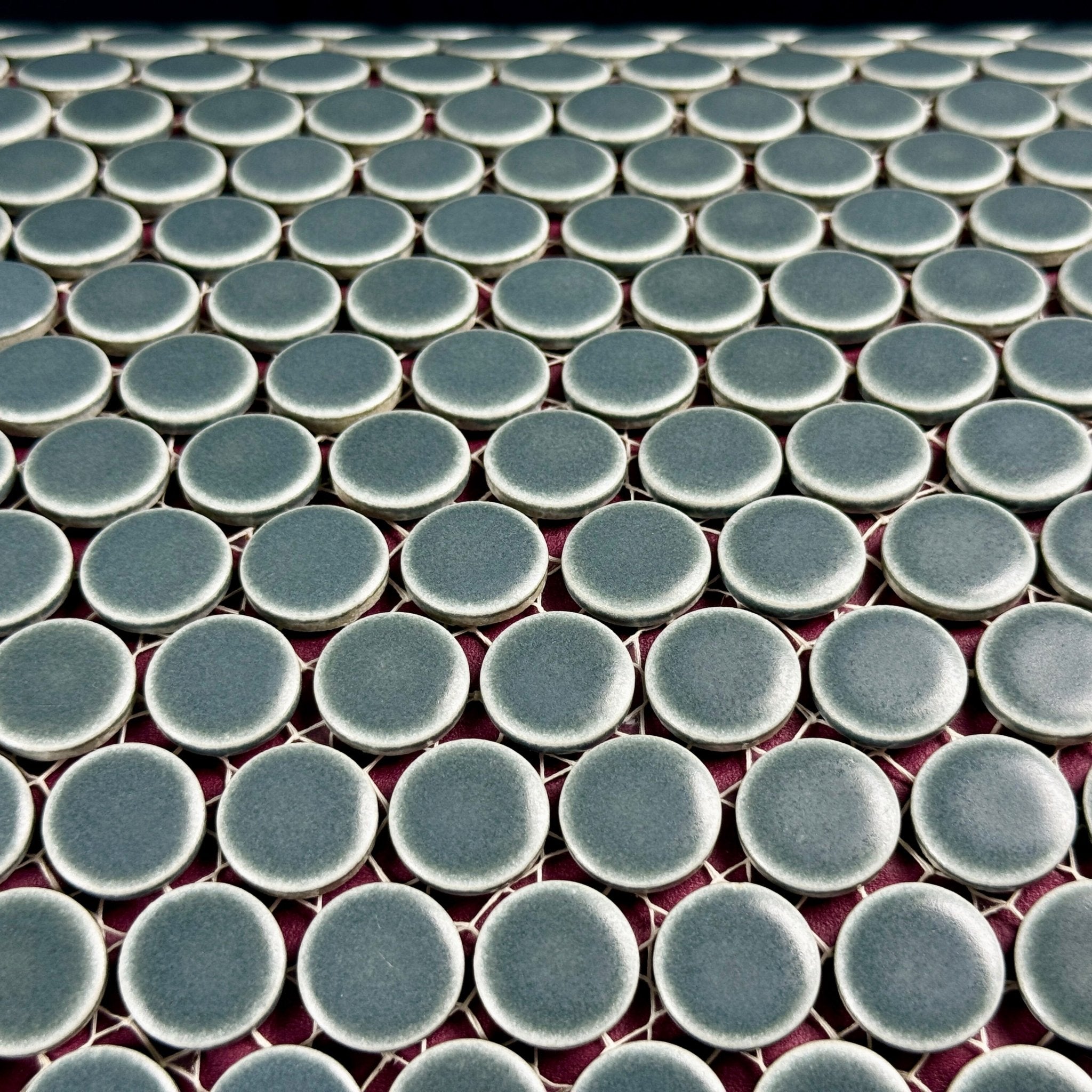 Japanese ceramic wall tiles Maru 19mm in Denim from Mittsu Japanese Tiles