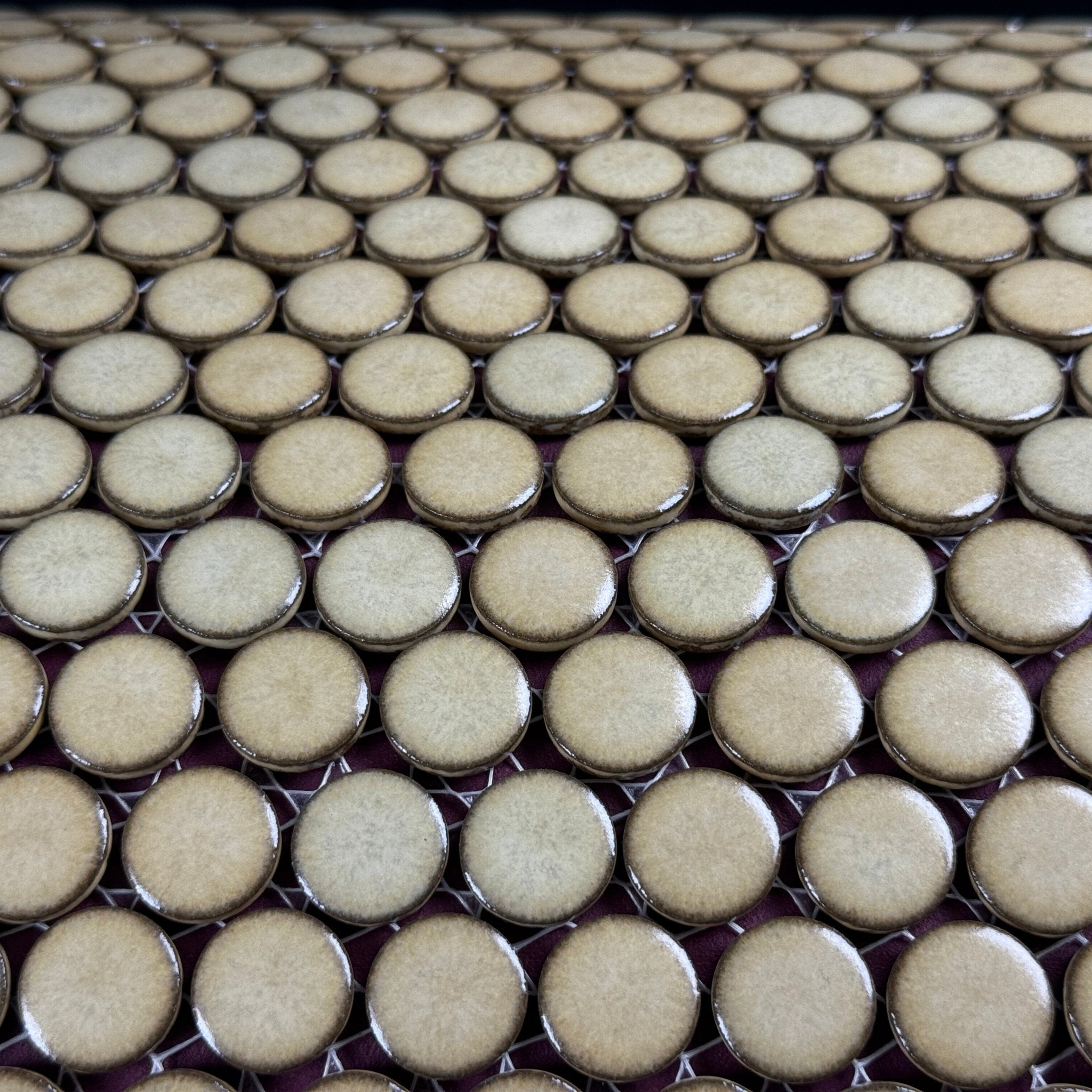 Japanese ceramic wall tiles Maru 19mm in Harvest from Mittsu Japanese Tiles