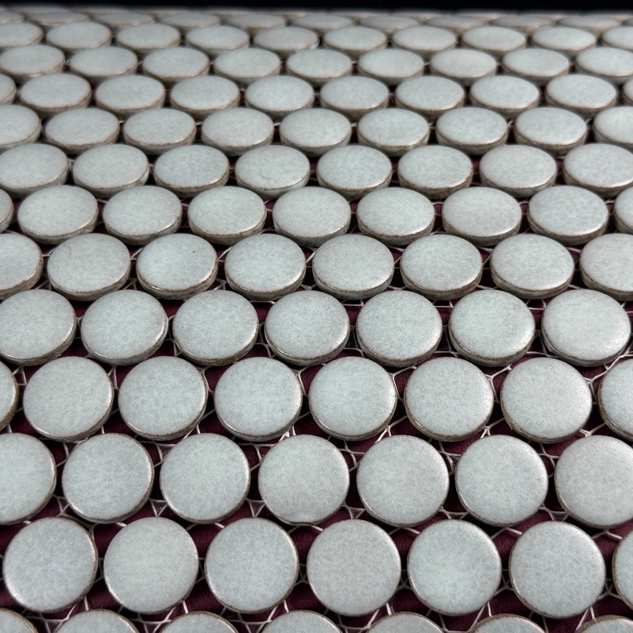 Japanese ceramic wall tiles Maru 19mm in Aqua from Mittsu Japanese Tiles