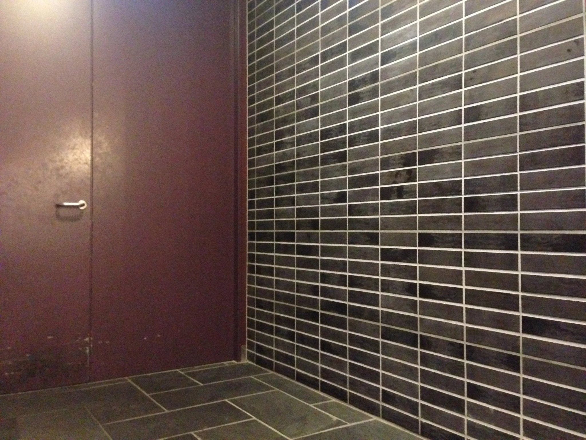 Japanese ceramic wall tiles Metal Brick in Ibushi Black from Mittsu Japanese Tiles