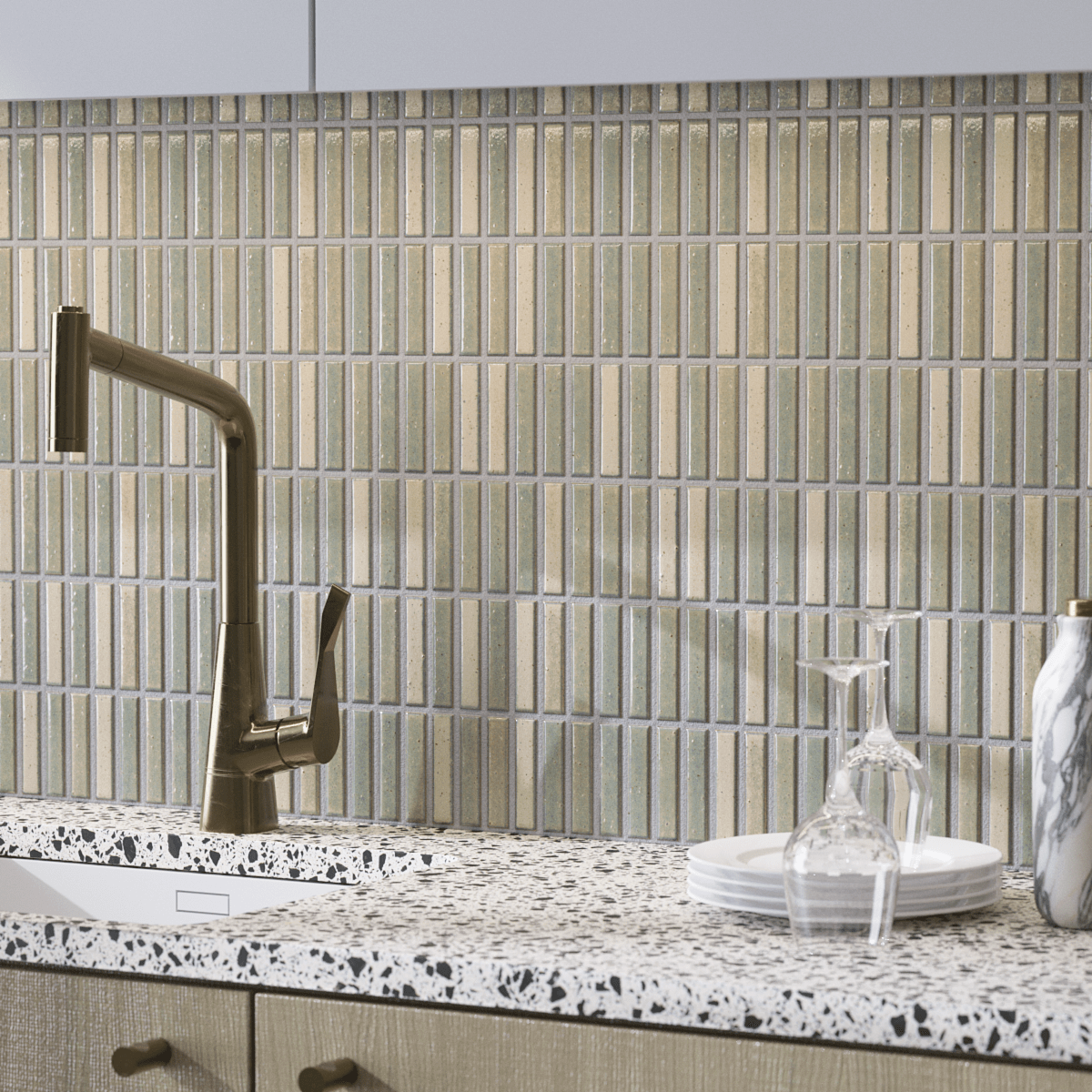 Japanese ceramic wall tiles Kogarana - Japanese Porcelain Wall Tile (UAE) in Ocean Haze from Mittsu Japanese Tiles