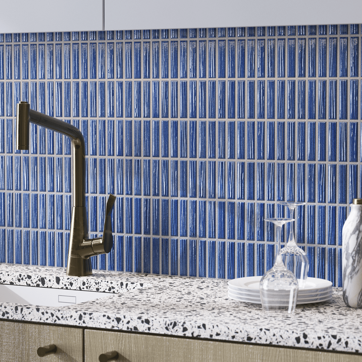 Japanese ceramic wall tiles Kogarana - Japanese Porcelain Wall Tile (UAE) in Ocean Simmer from Mittsu Japanese Tiles
