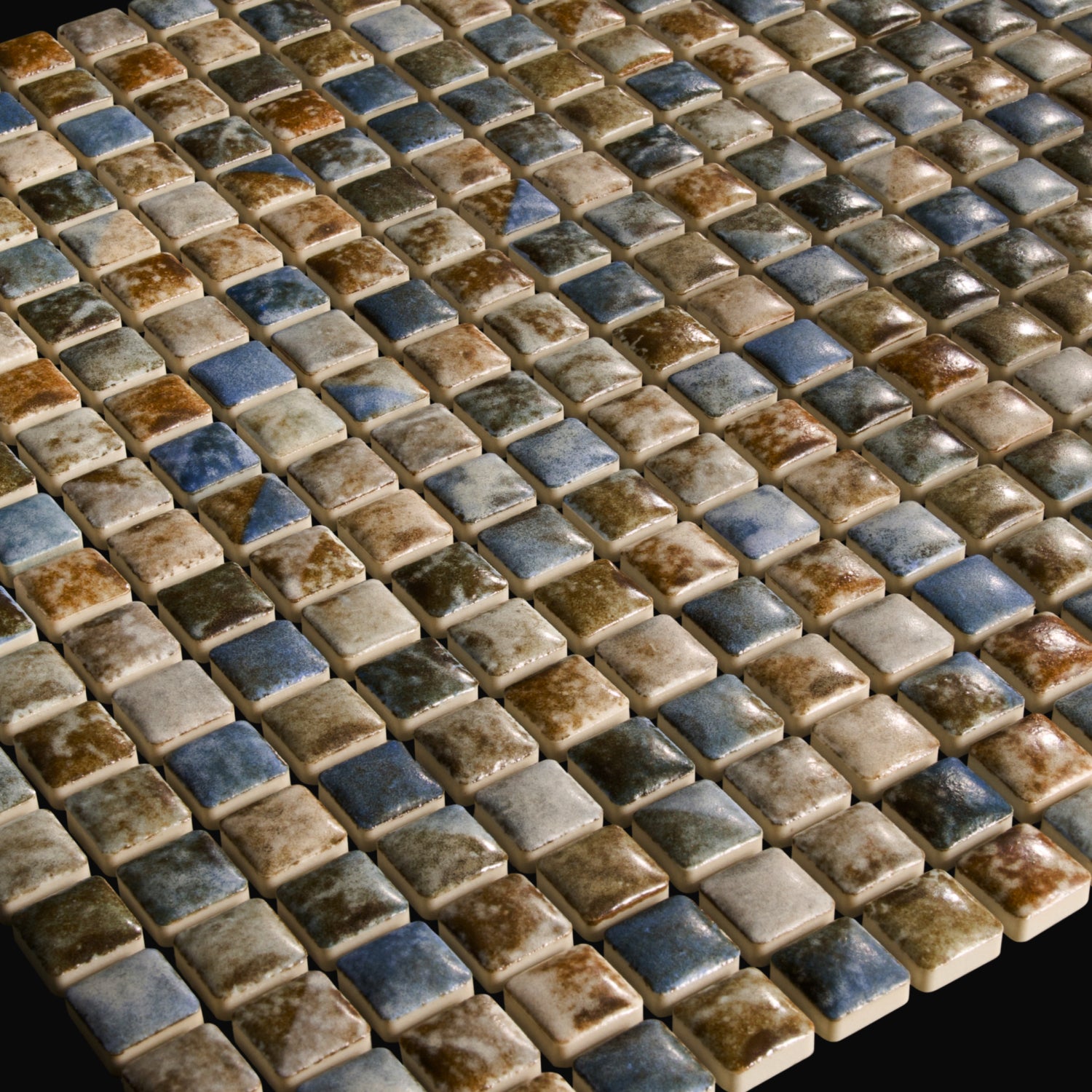 Japanese ceramic wall tiles Komasu Sample in Deep Celadon from Mittsu Japanese Tiles