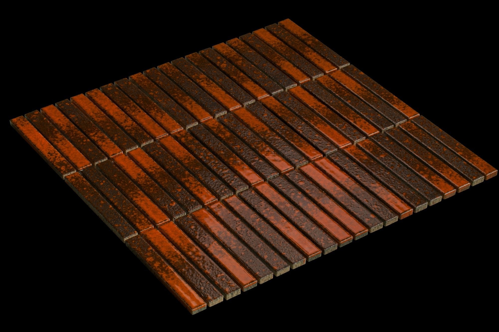 Japanese ceramic wall tiles Yohen Sample - Japanese Porcelain Wall Tile (UAE) in Henna Mix from Mittsu Japanese Tiles