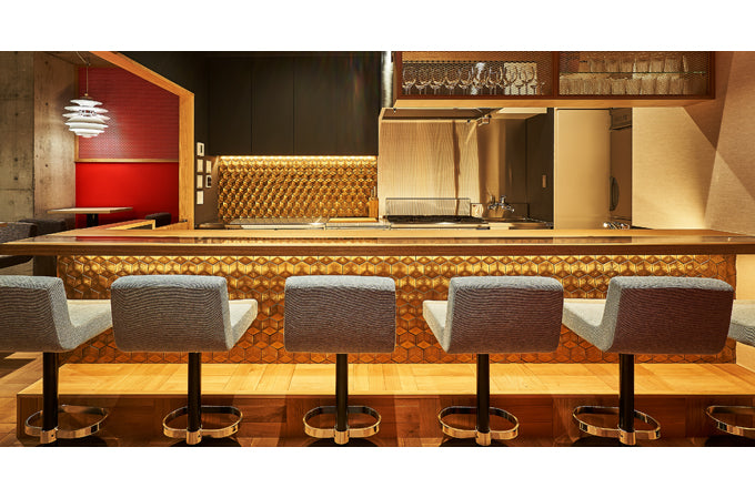 Model Six Antique Gold restaurant counter