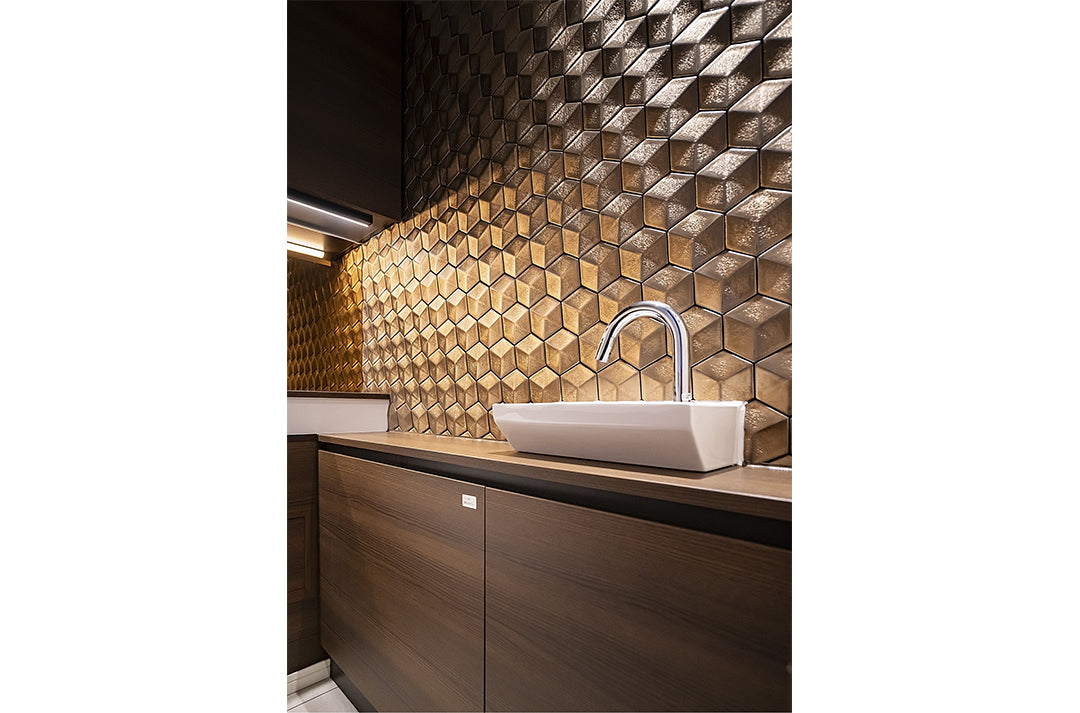 Model Six Metallic Black basin wall