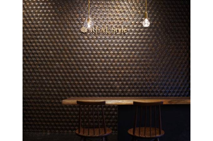 Model Six Metallic Black reception wall