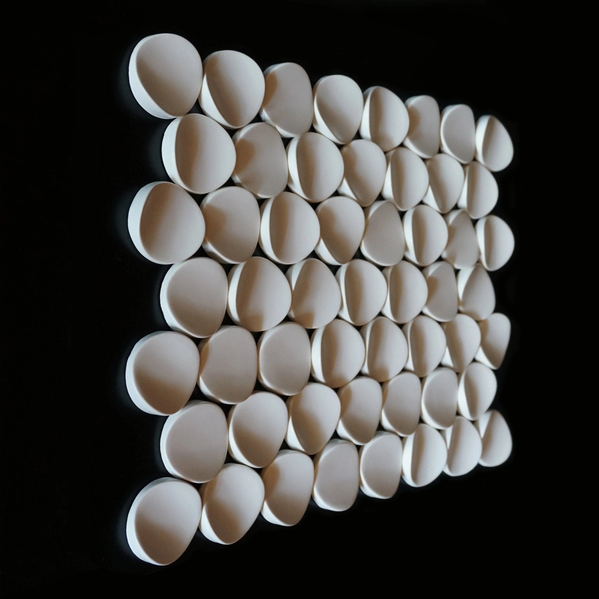 Japanese ceramic wall tiles Moon in White Glaze from Mittsu Japanese Tiles