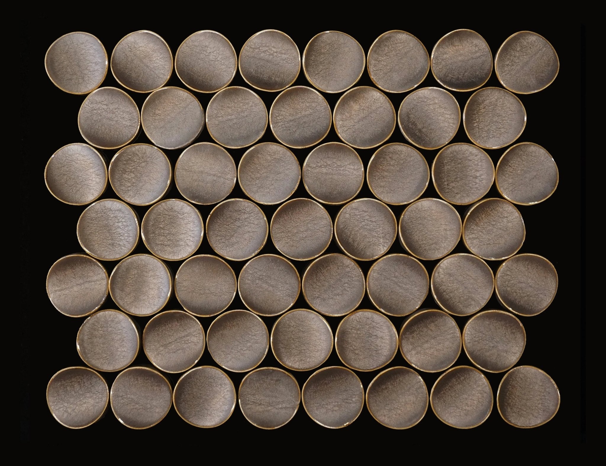 Japanese ceramic wall tiles Moon in White Glaze from Mittsu Japanese Tiles