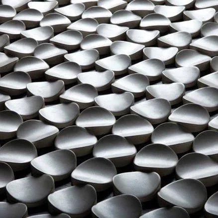Japanese ceramic wall tiles Moon in White Glaze from Mittsu Japanese Tiles