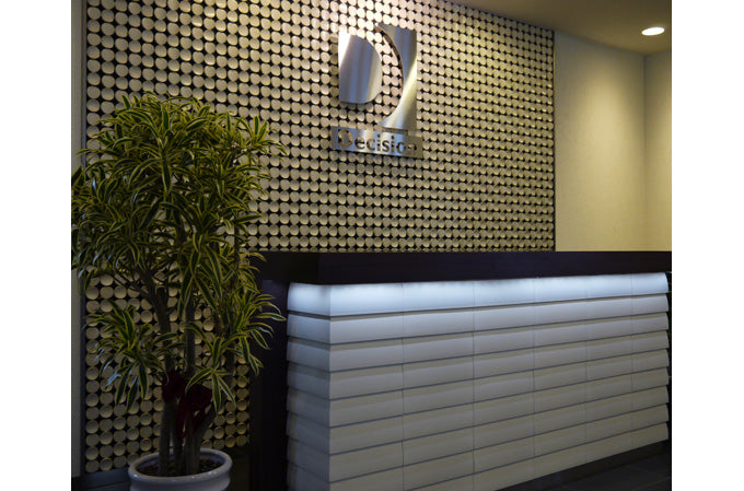 Moon Metallic Silvery Black reception wall