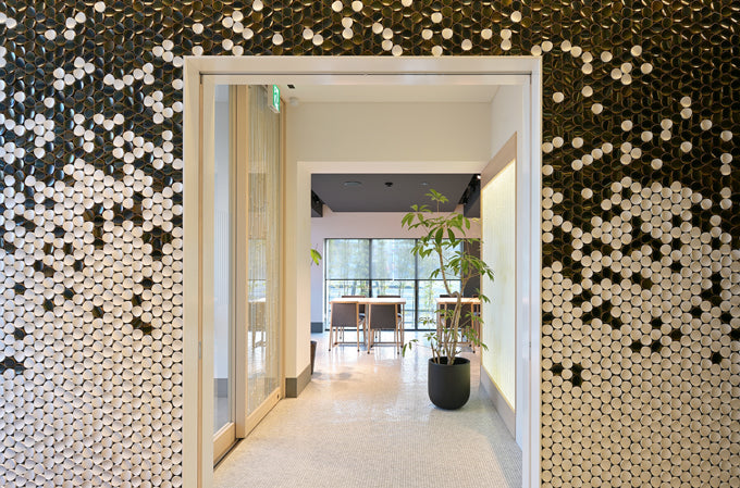 Mixed Moon finish around an interior doorway