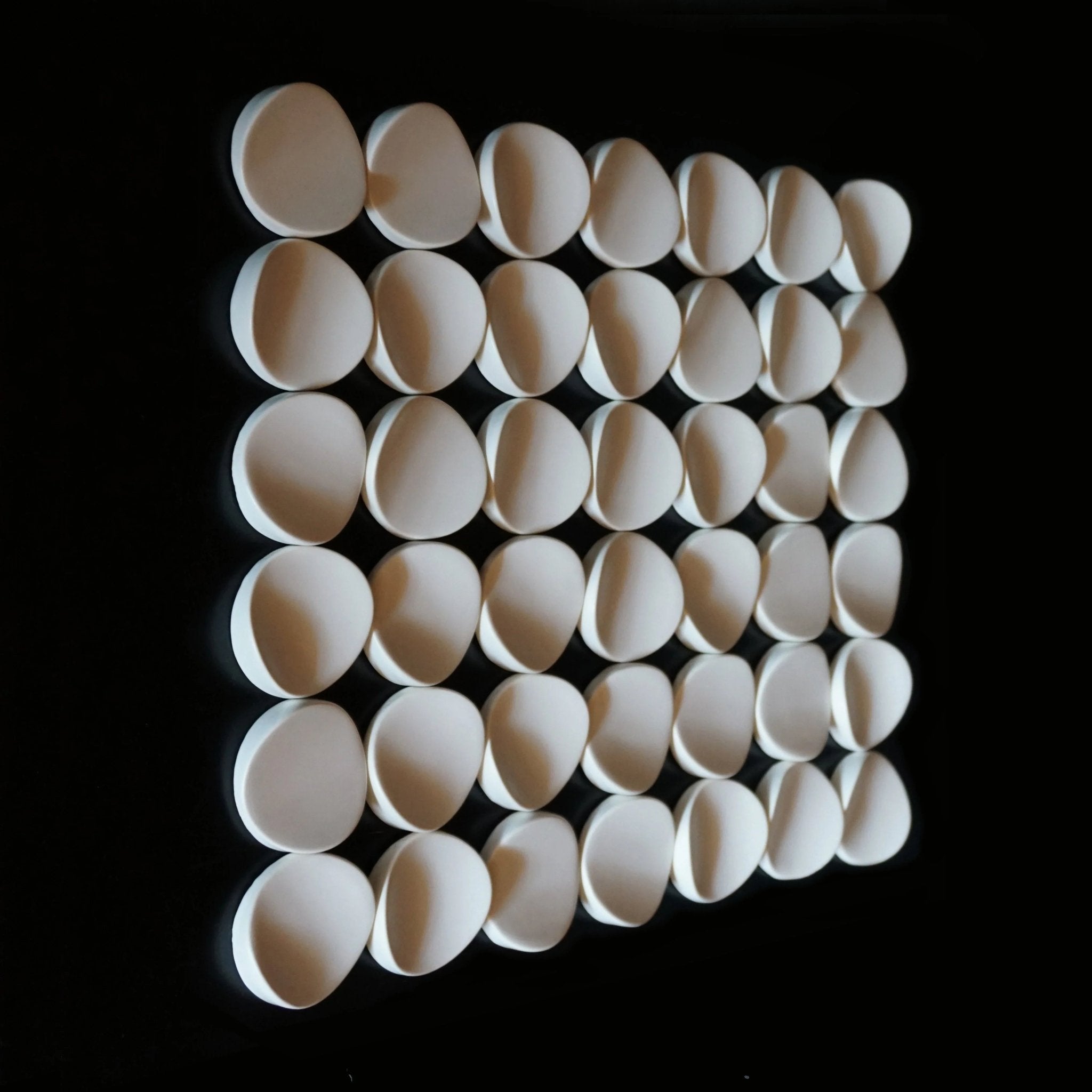 Japanese ceramic wall tiles Moon Sample in White Glaze from Mittsu Japanese Tiles