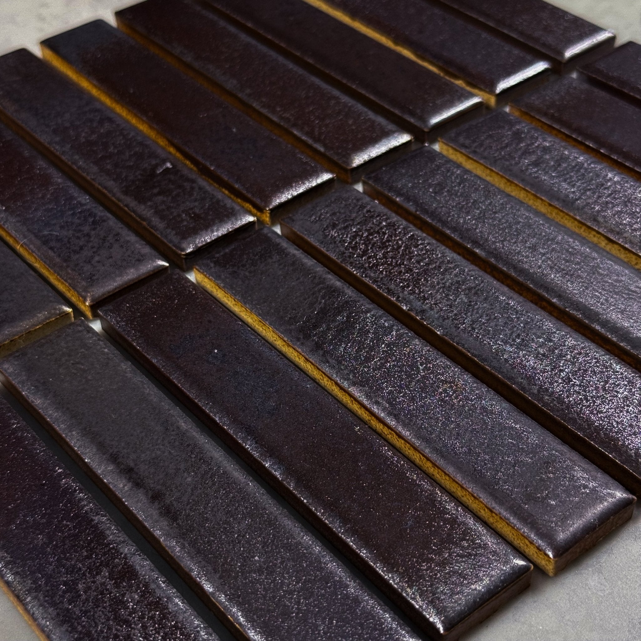 Japanese ceramic wall tiles Nakaba Sample in Frosted Patina from Mittsu Japanese Tiles