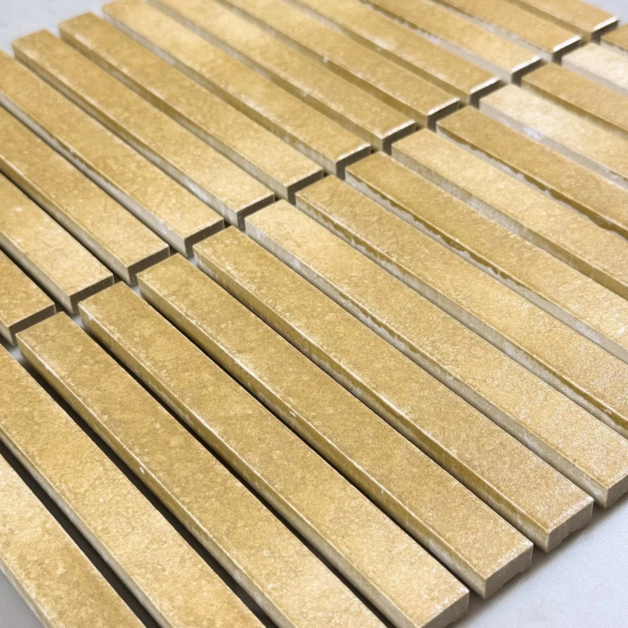 Japanese ceramic wall tiles Nigi Sample in Tsuchi from Mittsu Japanese Tiles