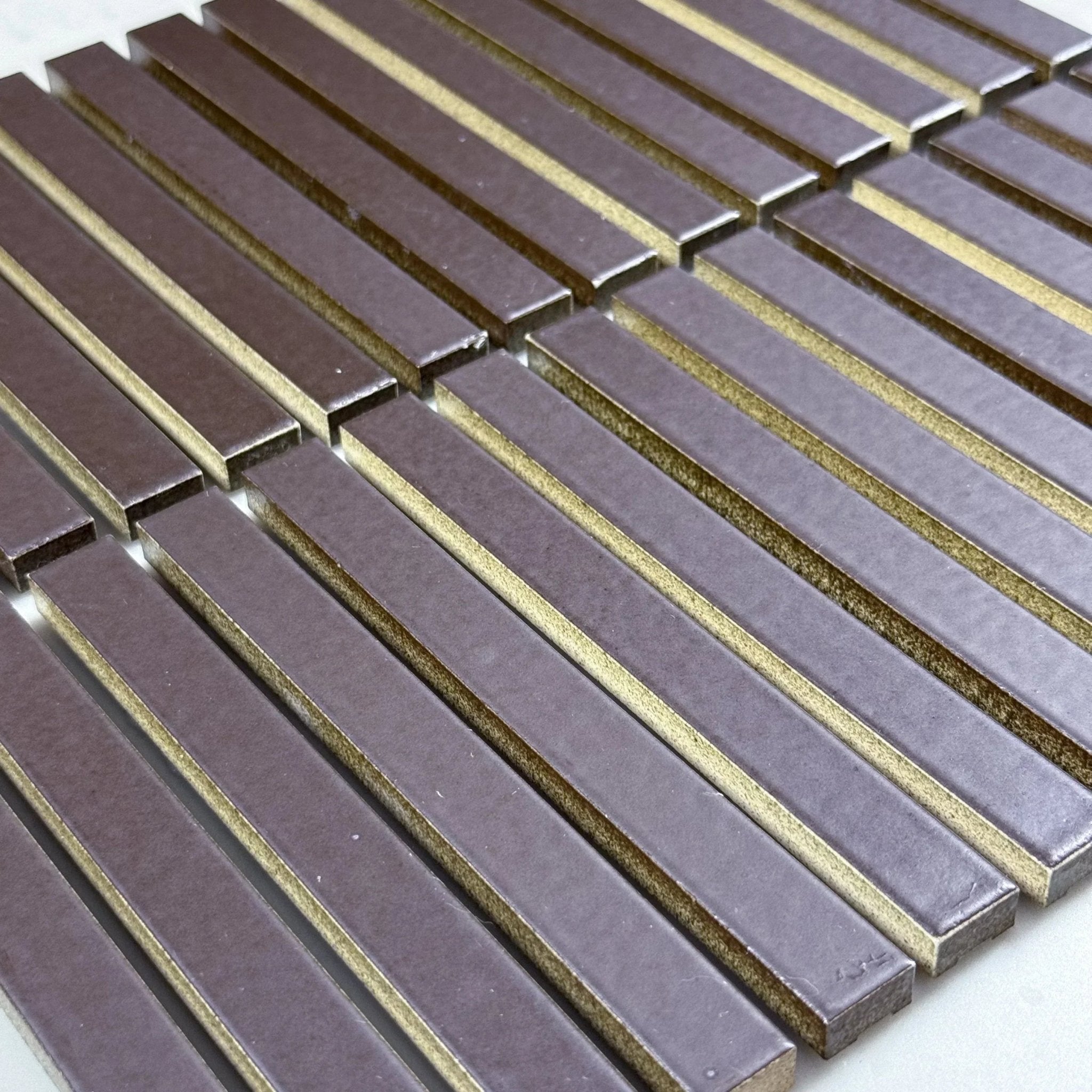 Japanese ceramic wall tiles Nigi Sample in Sumi from Mittsu Japanese Tiles