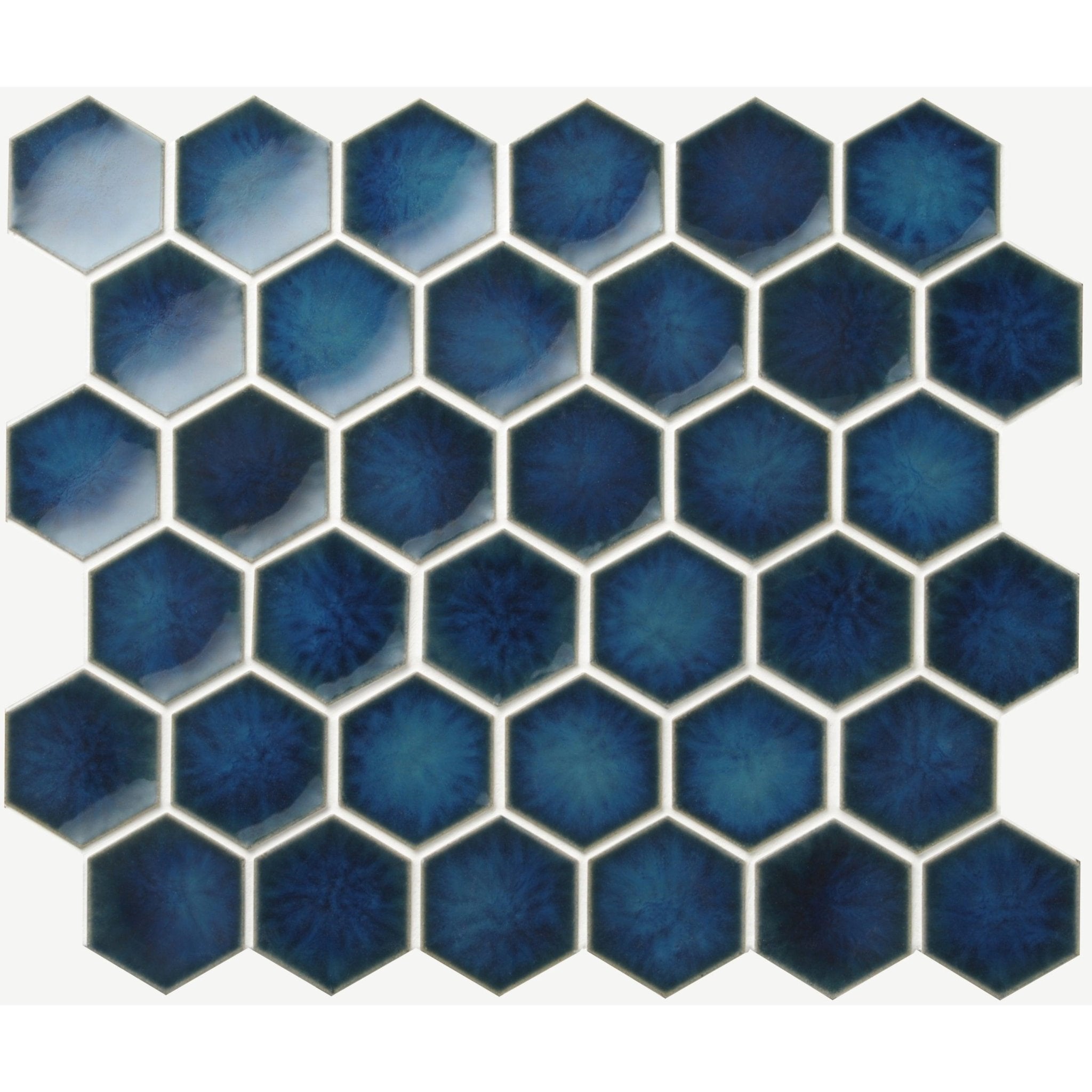 Japanese ceramic wall tiles Roku in Deep Blue from Mittsu Japanese Tiles
