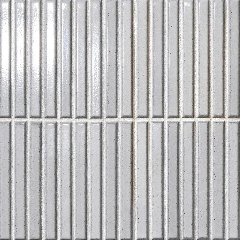 Japanese ceramic wall tiles Suisai Sample in White from Mittsu Japanese Tiles